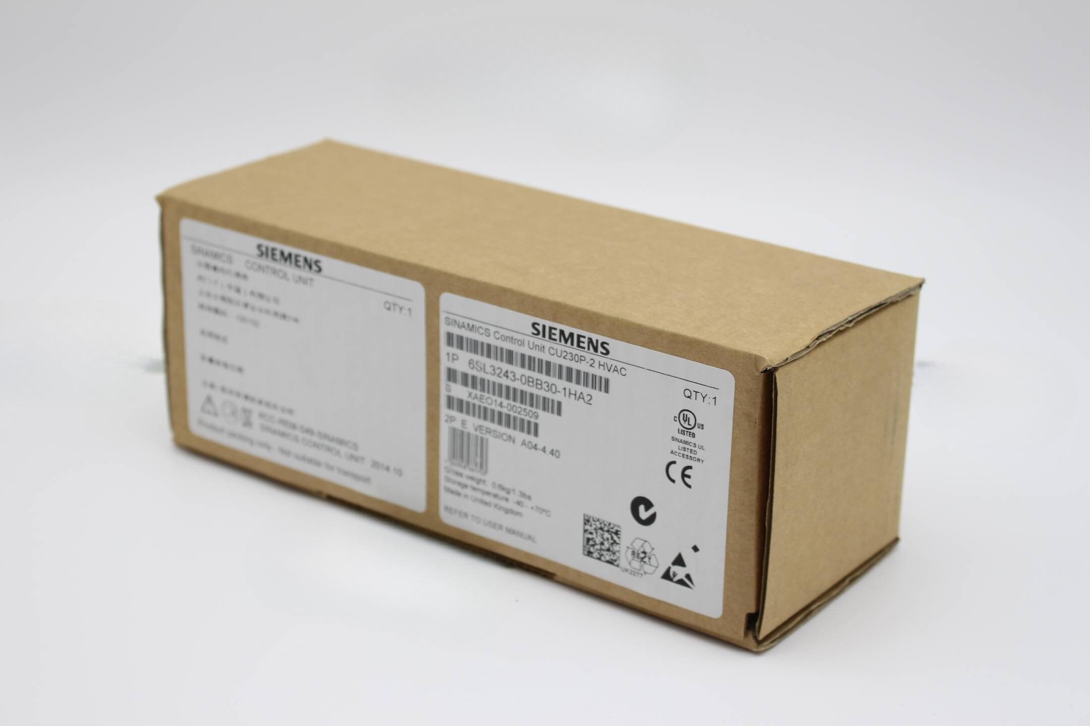 Siemens SINAMICS G120 Control Unit CU230P-2 HVAC 6SL3243-0BB30-1HA2 