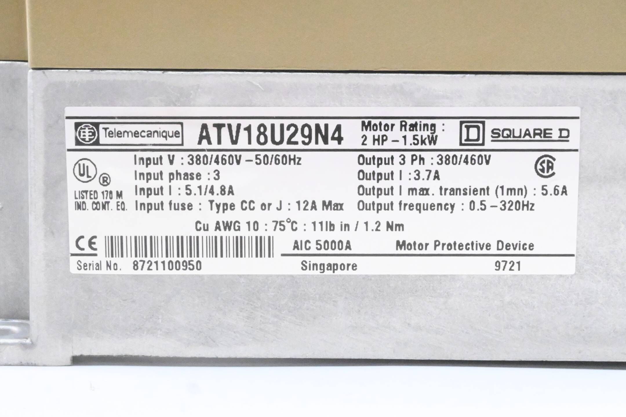 Telemecanique Altivar 18 Frequenzumrichter ATV18U29N4