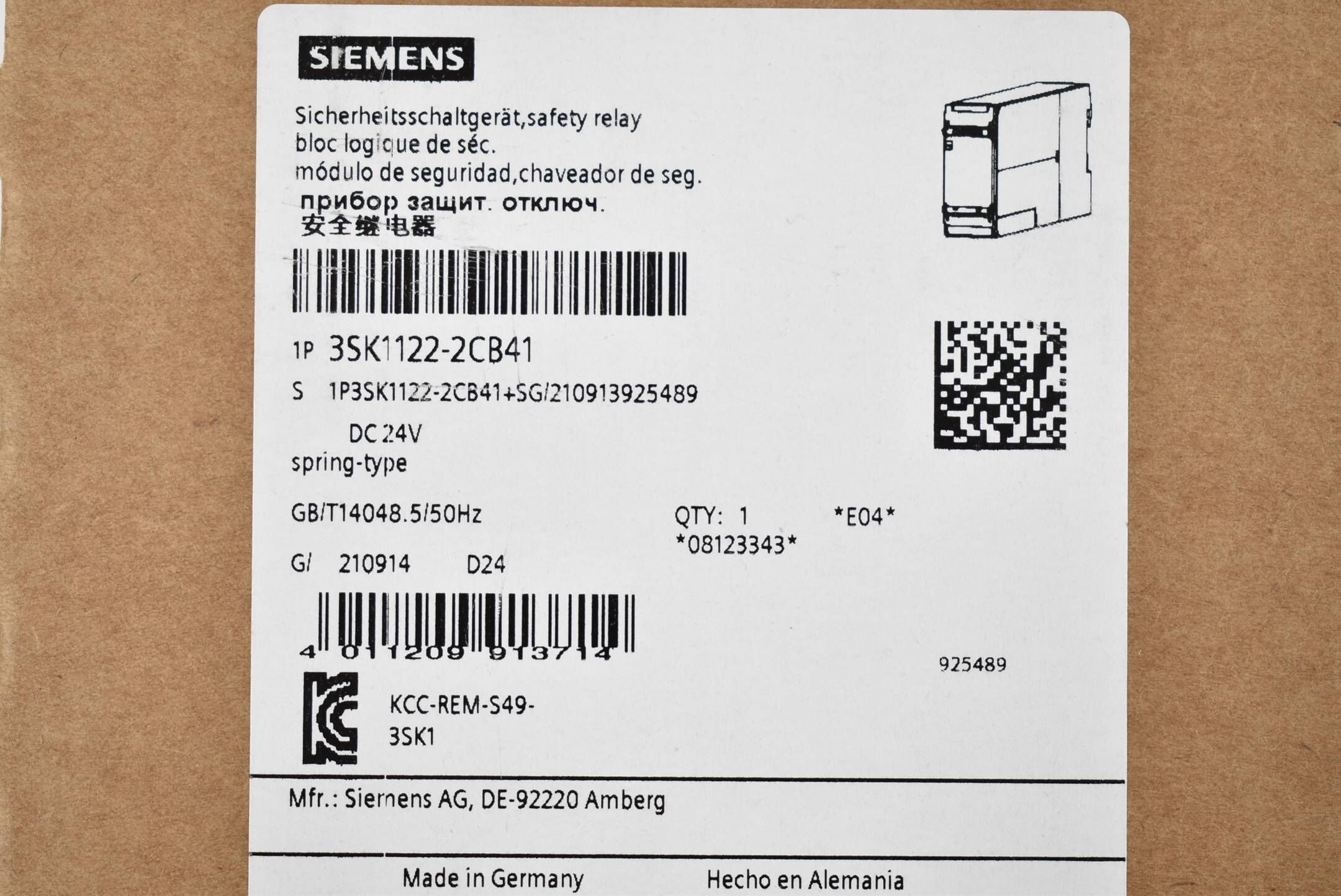 Siemens sirius Sicherheitsschaltgerät 3SK1 122-2CB41 ( 3SK1122-2CB41 )