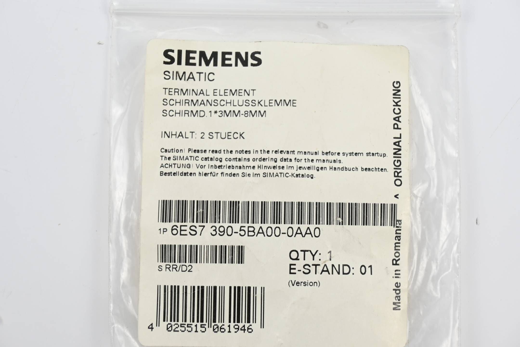 Siemens Simatic S7 Anschlussklemme 6ES7390-5BA00-0AA0 ( 6ES7 390-5BA00-0AA0 )