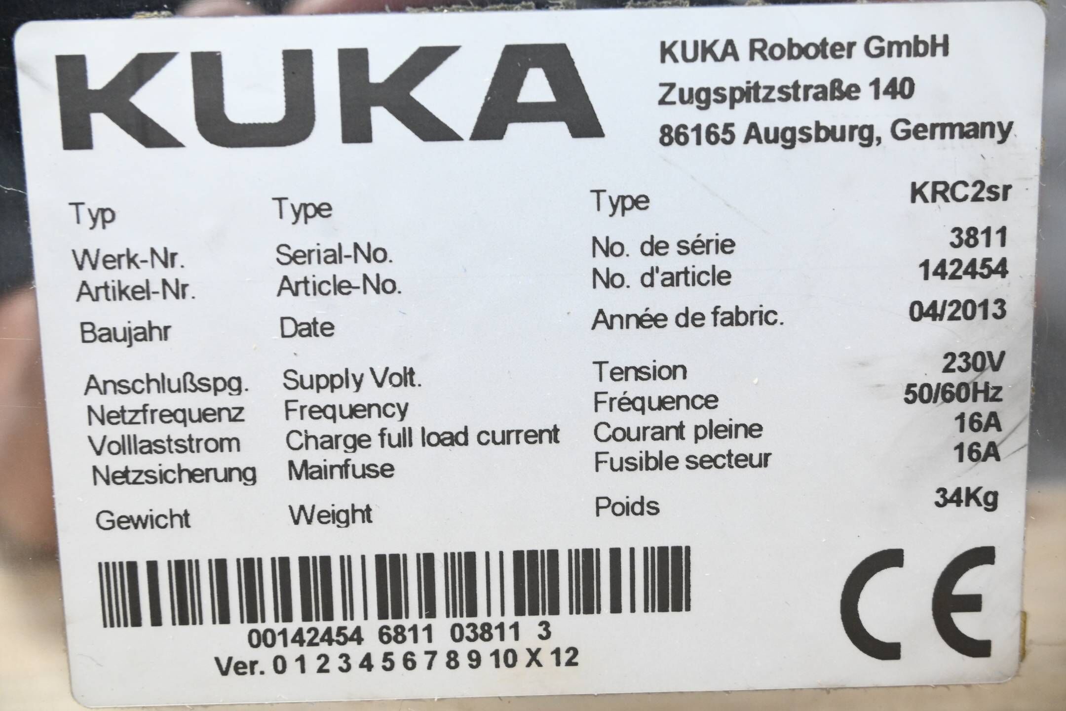 Kuka Roboter KR5 sixx R850 inkl. Schaltschrank KRC2sr + Bedienpanel 00-110-185