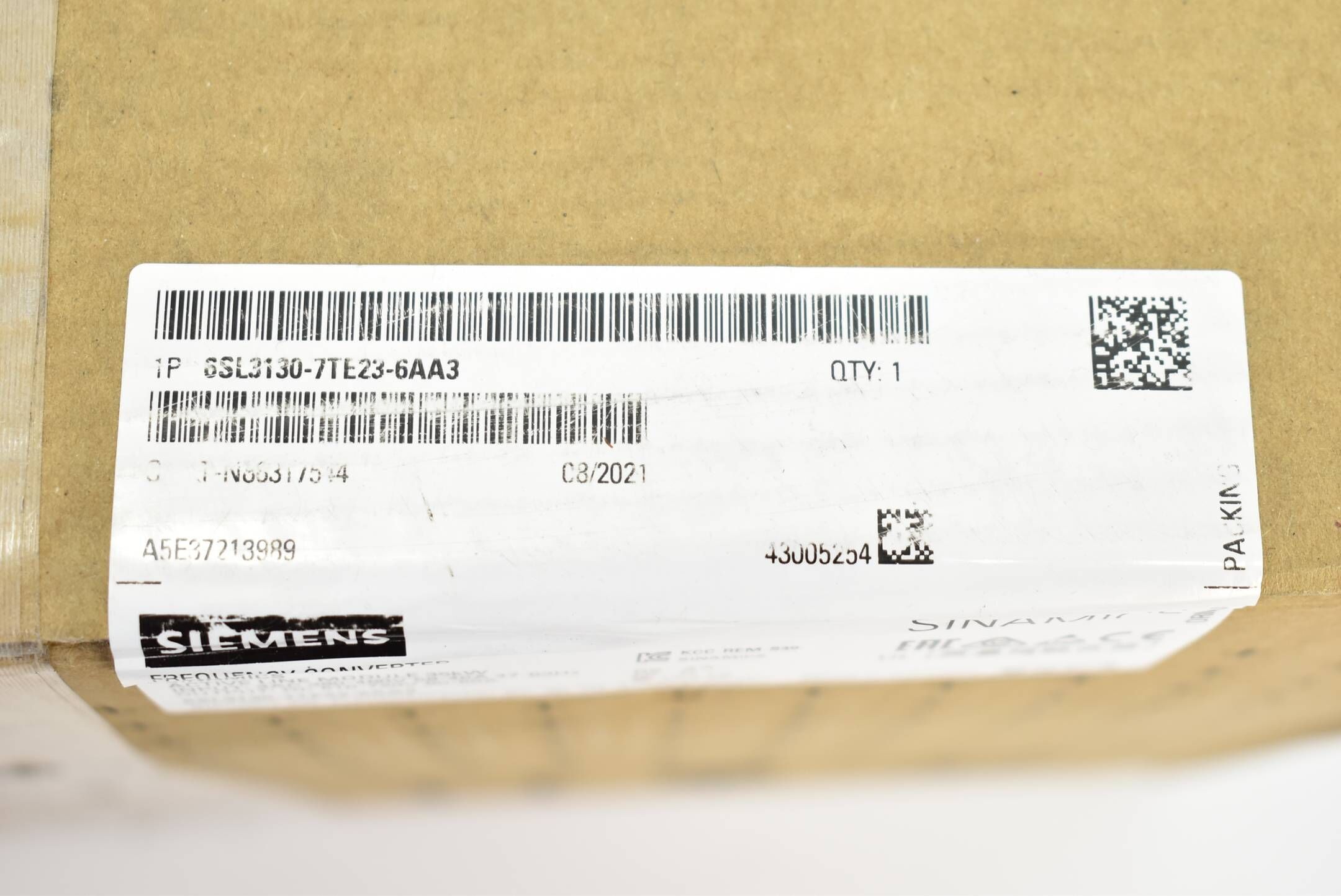 Siemens sinamics Active Motor Module 6SL3130-7TE23-6AA3 ( 6SL3 130-7TE23-6AA3 ) Ver. G