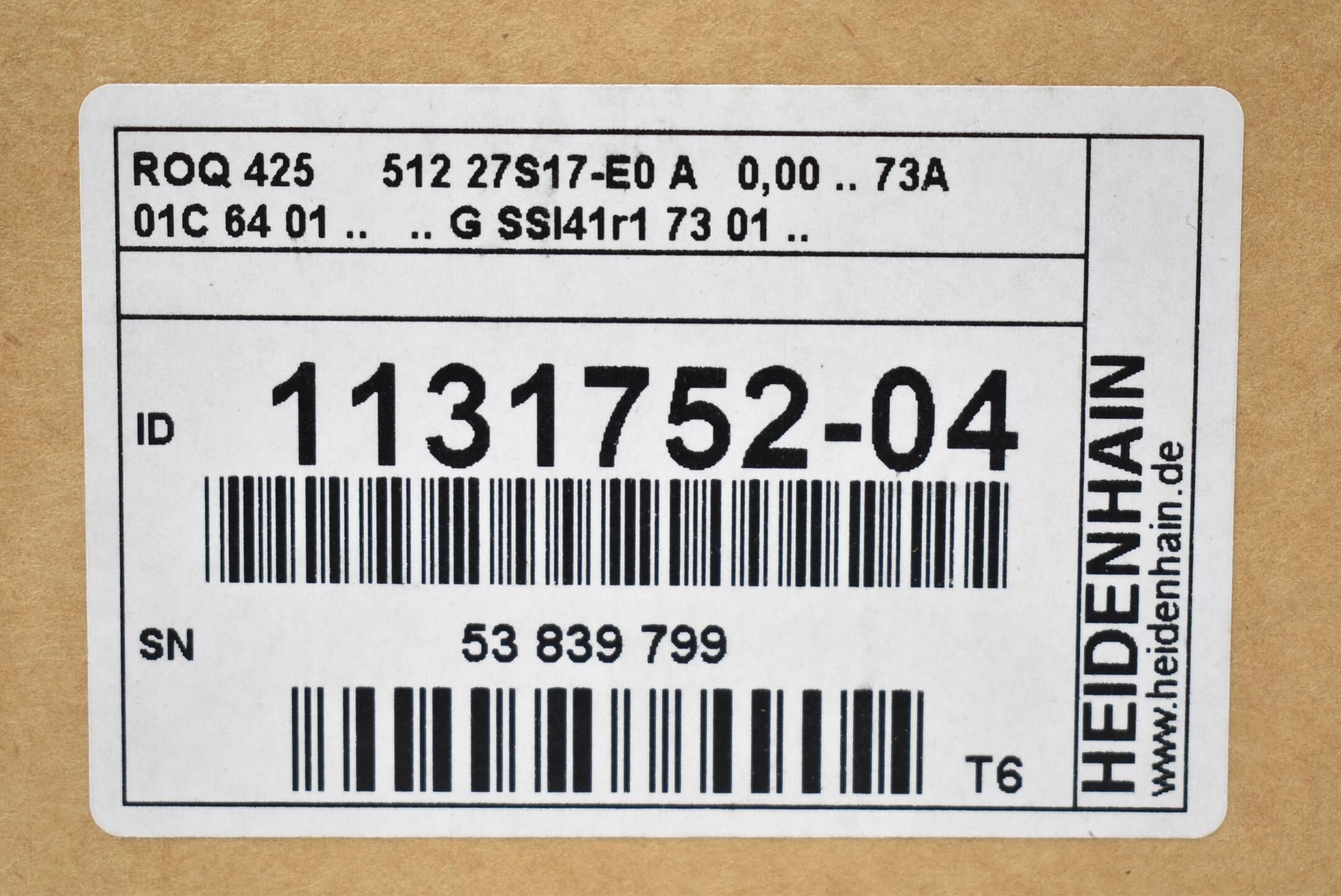 Heidenhain Drehgeber ROQ 425 512 27S17-E0 A ( 1131752-04 ) T6