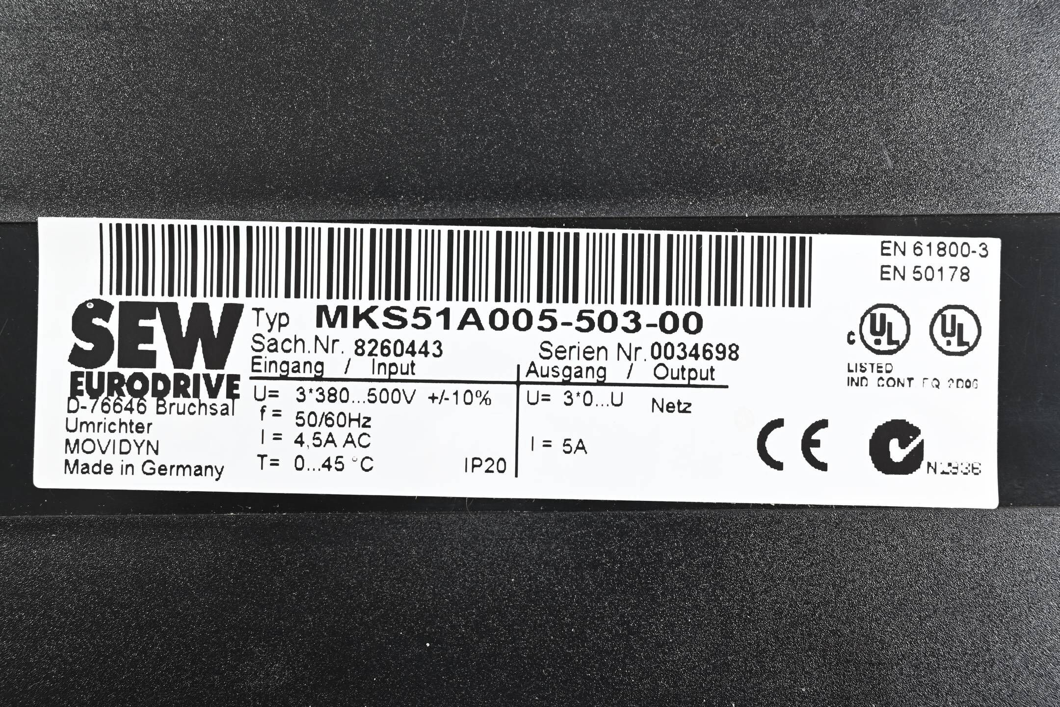 SEW-Eurodrive Movidyn Umrichter MKS51A005-503-00 ( 8260443 )