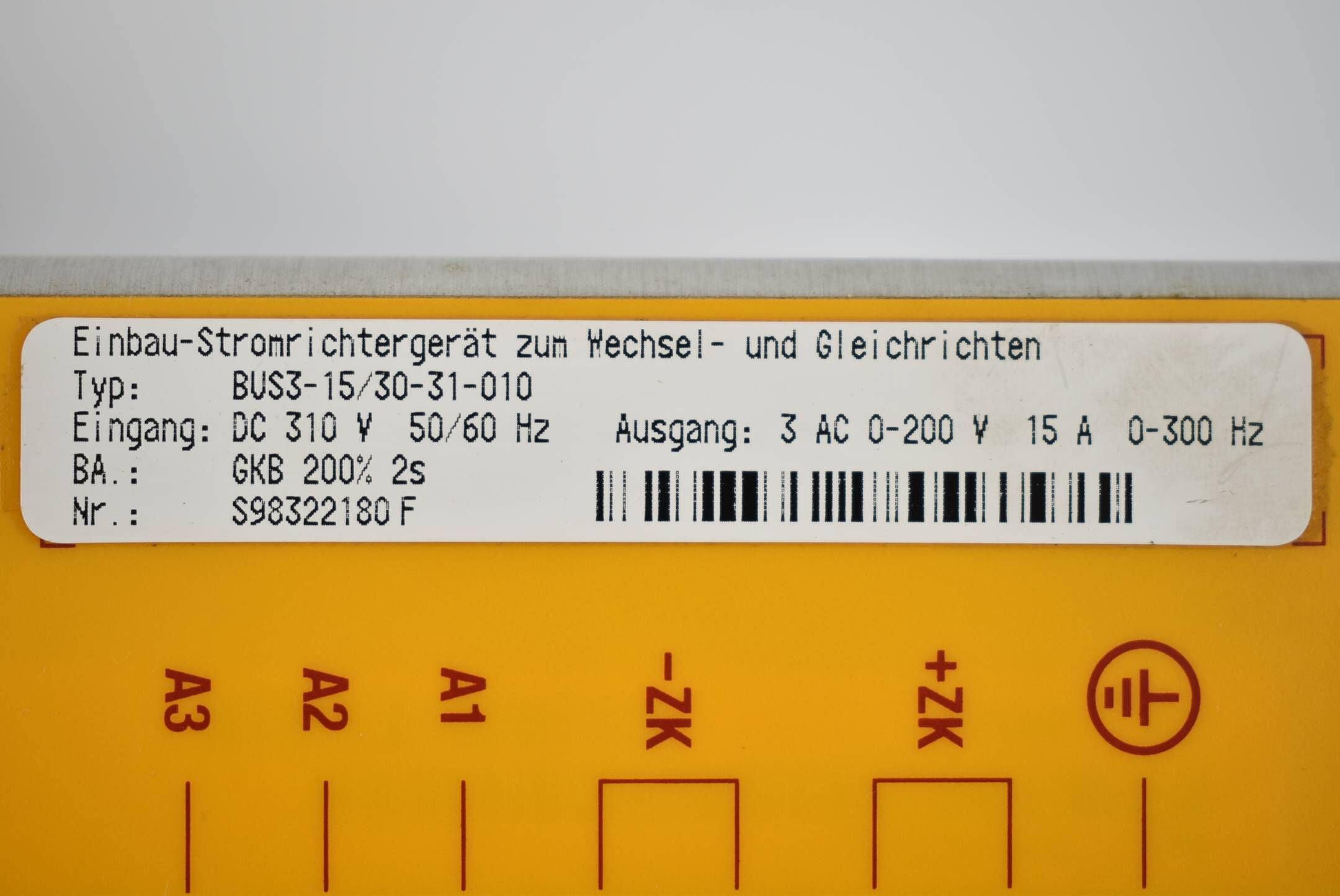 Baumüller Einbau-Stromrichtergerät BUS3-15/30-31-010 ( 310VDC 50-60 Hz )