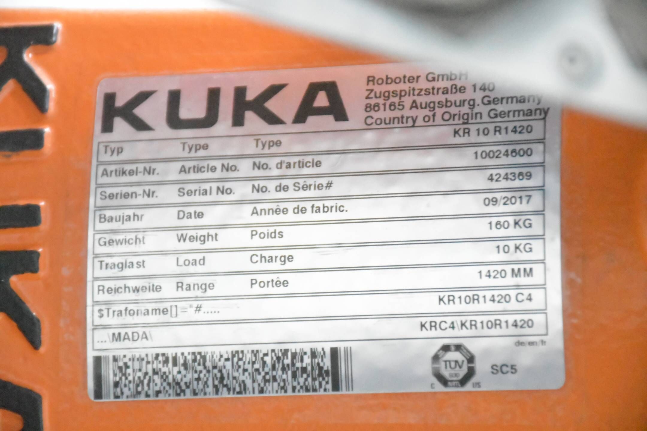 Kuka KRC4 Cybertech nano KR 10 R1420