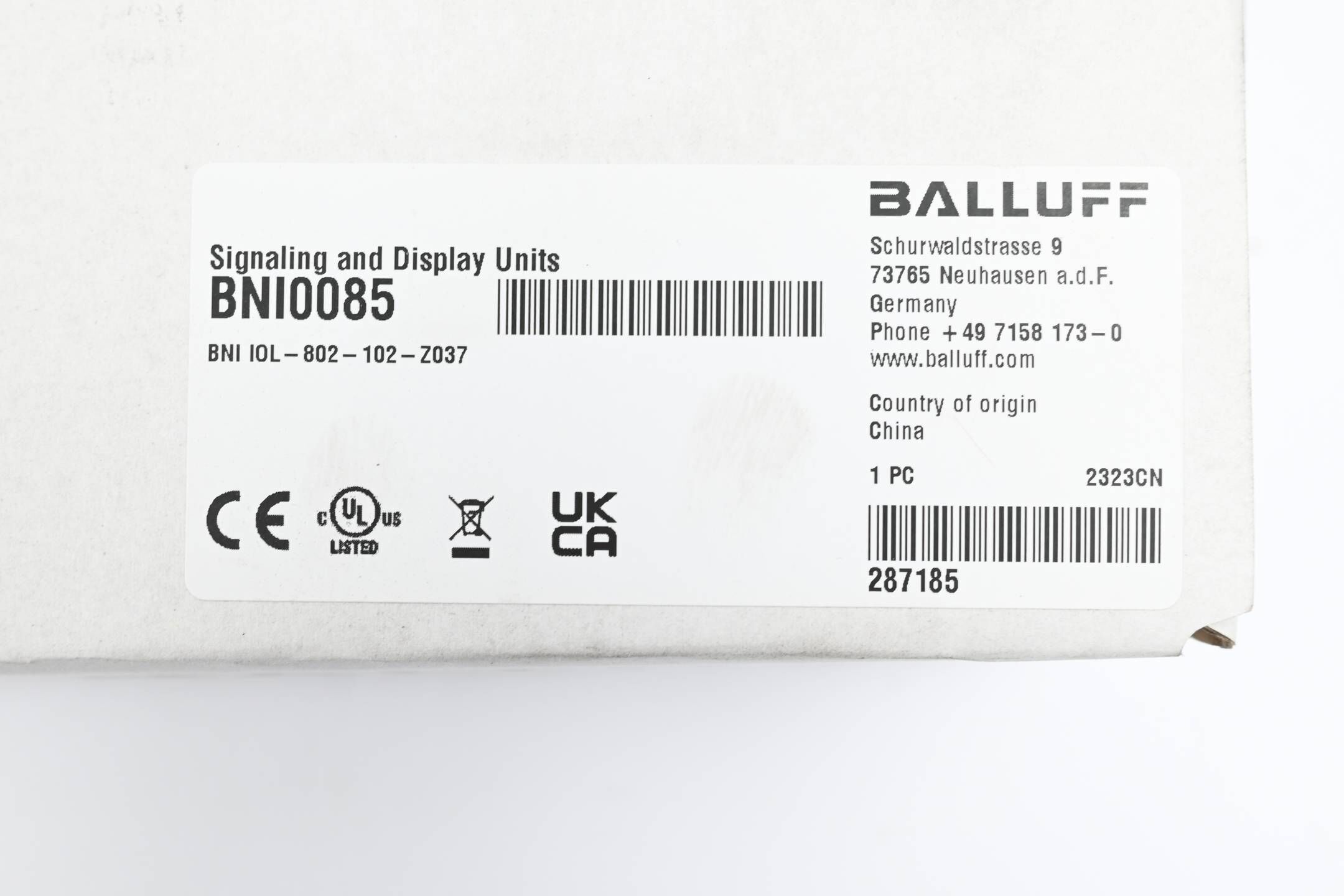 Balluff Smarte LED-Signalsäule BNI0085 ( BNI IOL-802-102-Z037 )