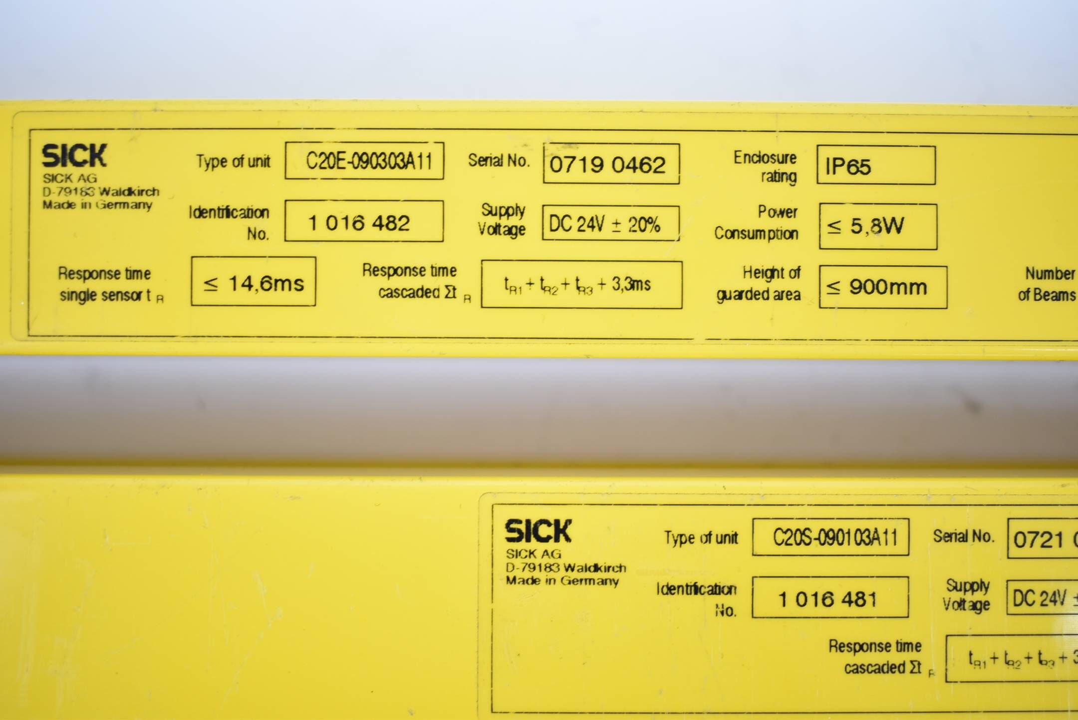 Sick C2000 Sender + Receiver C20S-090103A11 / 1016481 + C20E-090303A11 / 1016482