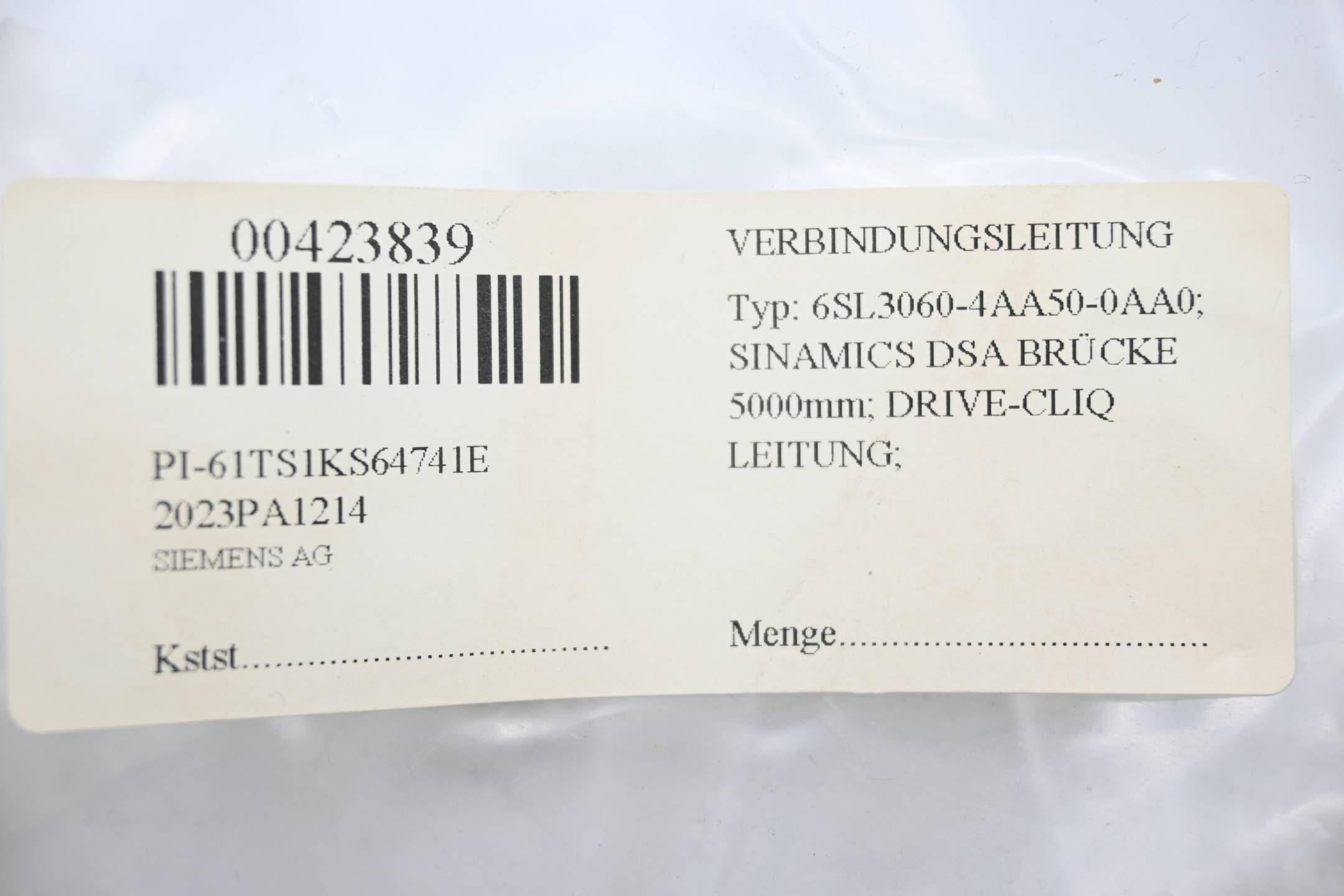 Siemens Sinamics Leitung 6SL3060-4AA50-0AA0 ( 6SL3 060-4AA50-0AA0 ) 5,0m