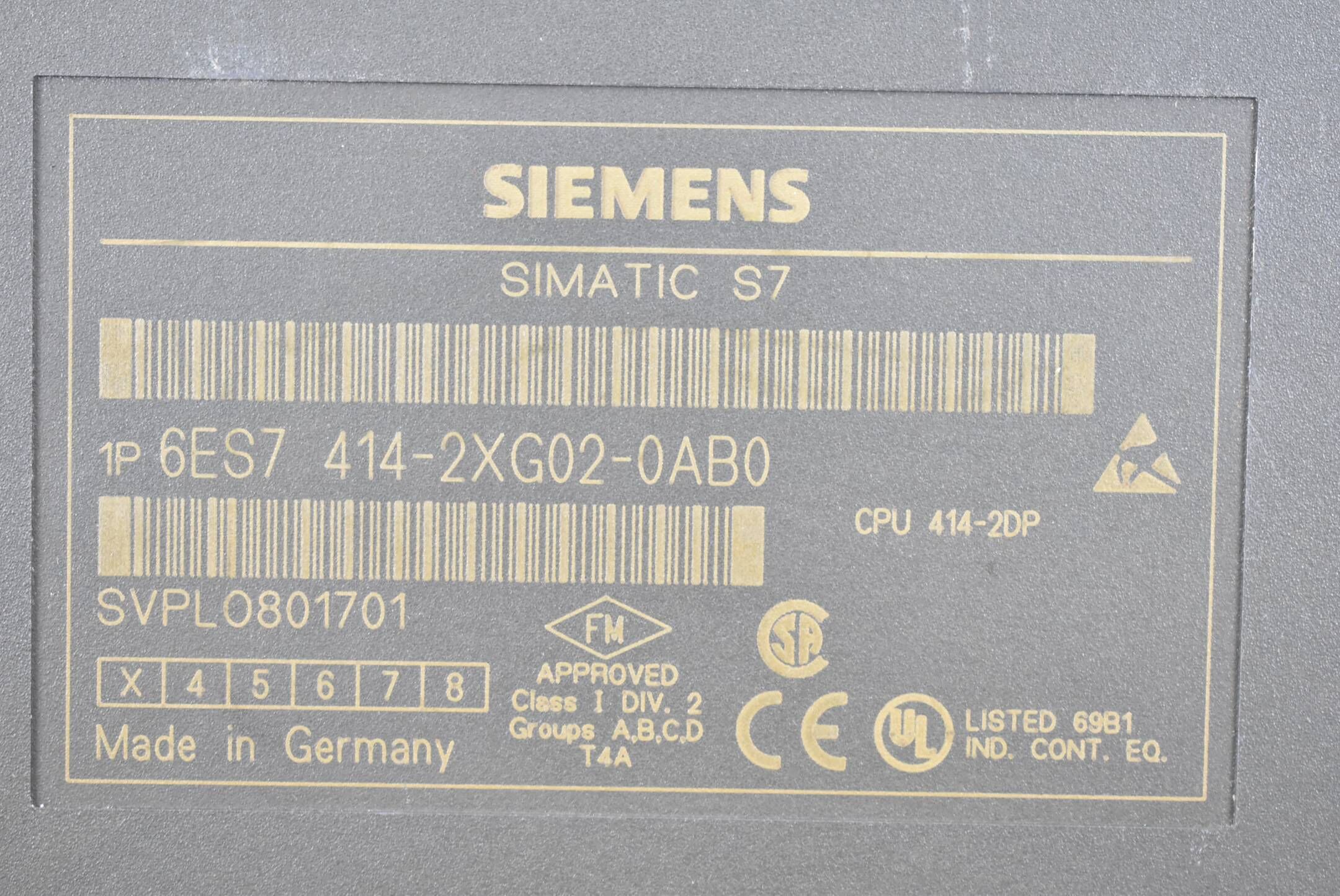 DEFEKT Siemens Simatic S7-400 CPU 6ES7414-2XG02-0AB0 ( 6ES7 414-2XG02-0AB0 )