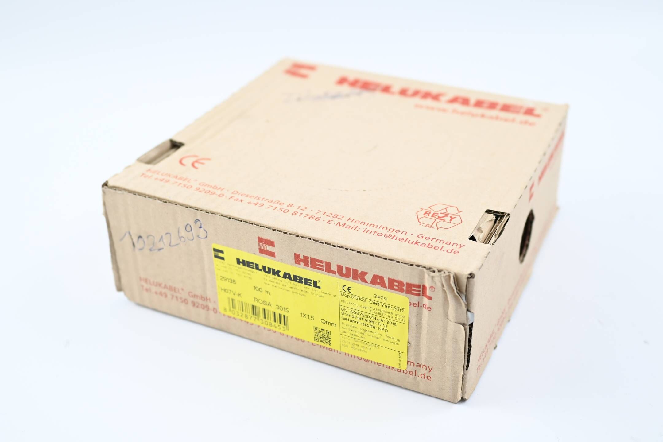 Helukabel Einzelader H07V-K Ring 1x1,5qmm, rosa ( 29138 ) 100m