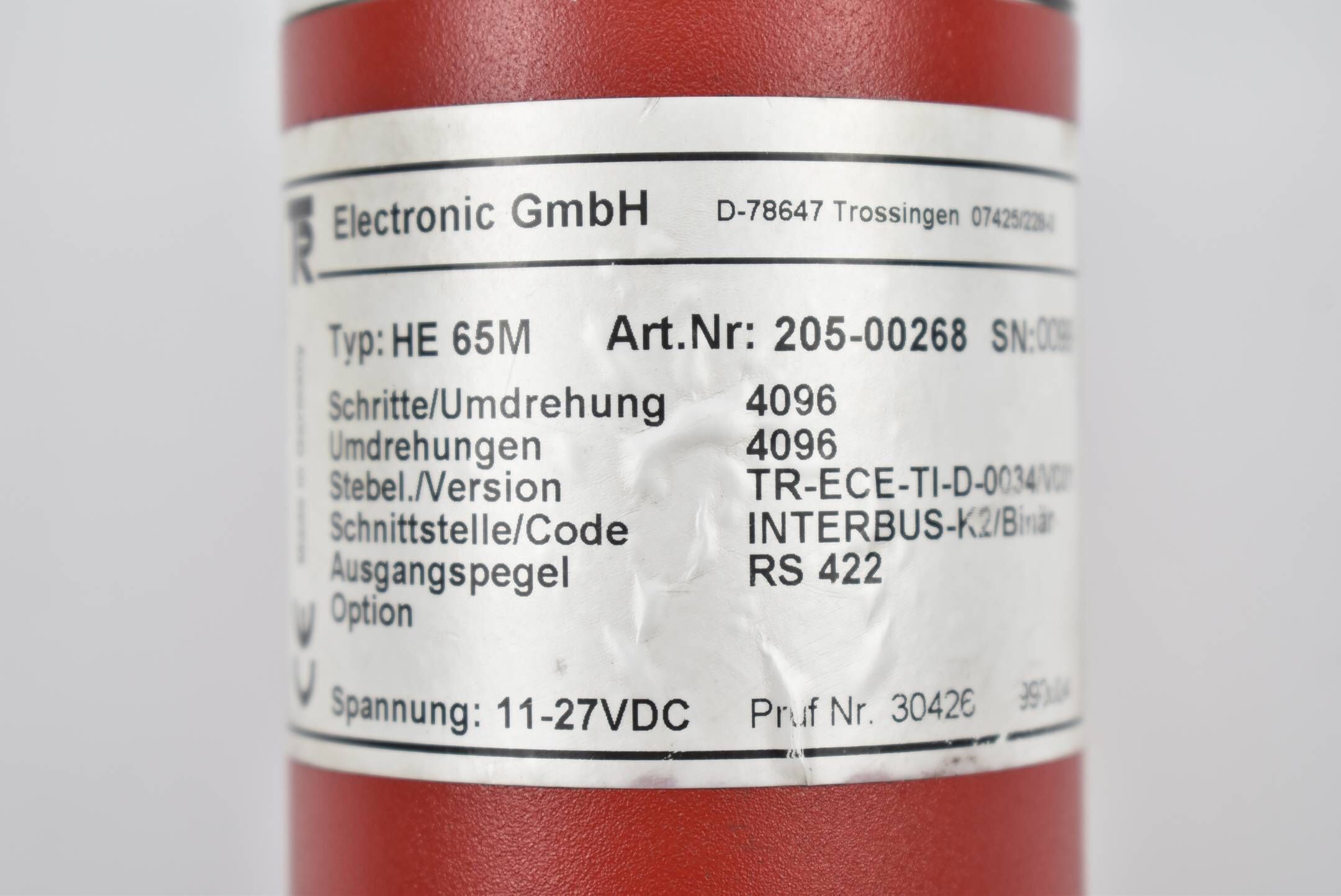 TR Electronic Encoder Drehgeber HE 65M ( 205-00268 ) 11-27VDC