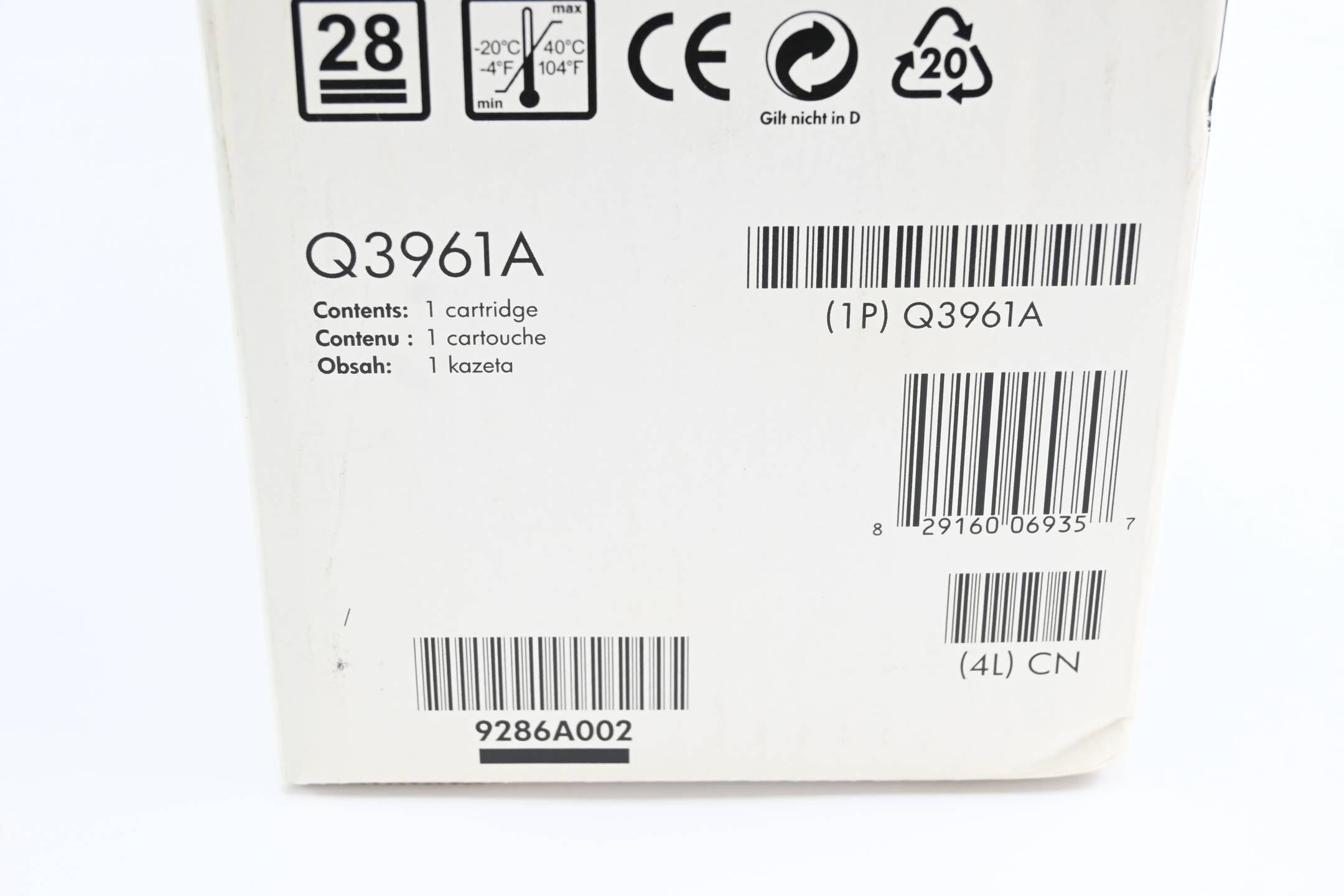 HP Laserjet Druckpatrone Cyan 122A Q3961A ( Q3961-00904 )
