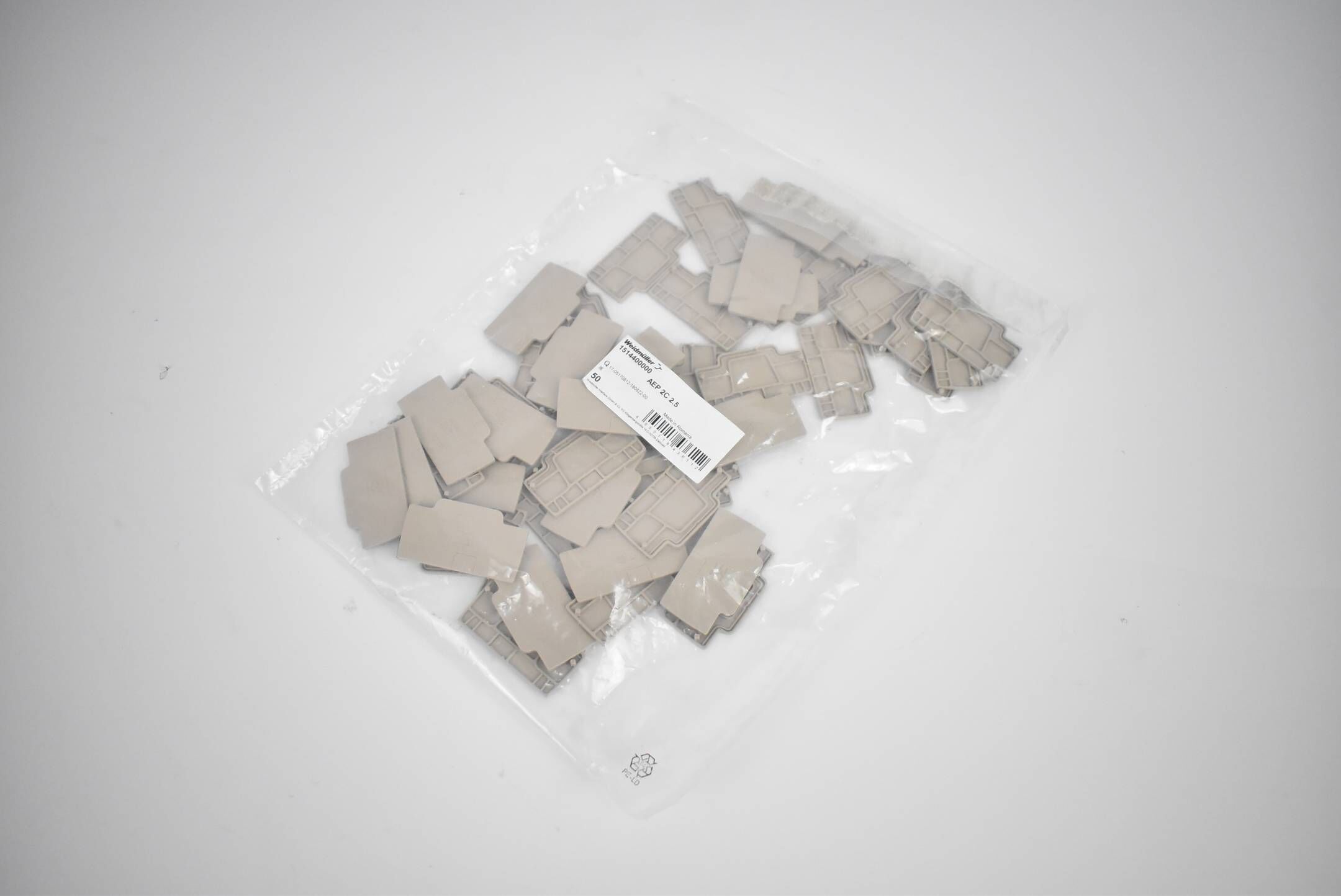 Weidmüller Abschlussplatte AEP 2C 2.5 ( 1514400000 ) 50Stück