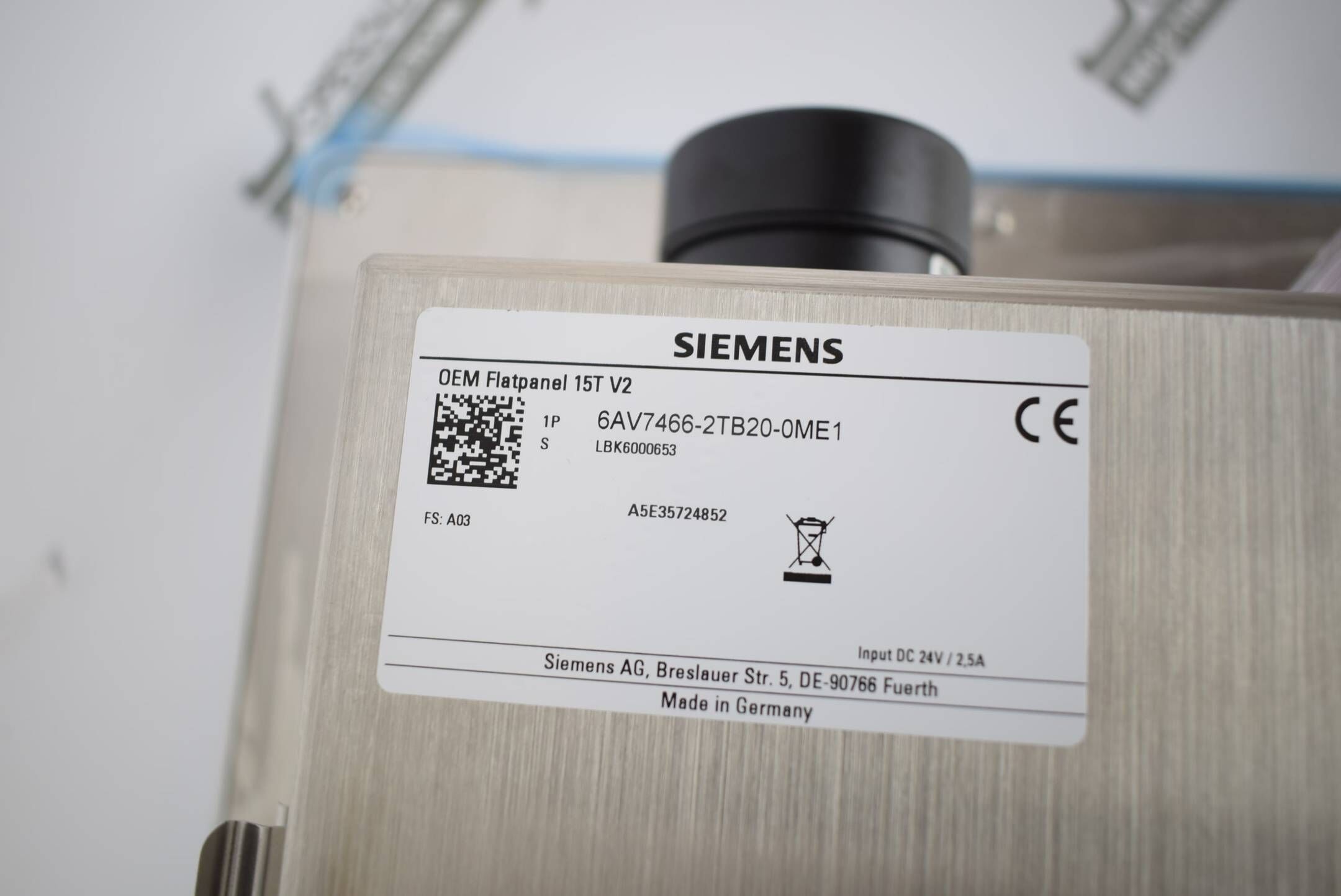 Siemens simatic OEM Flat Panel 15T V2 Operator terminal 6AV7466-2TB20-0ME1 A03