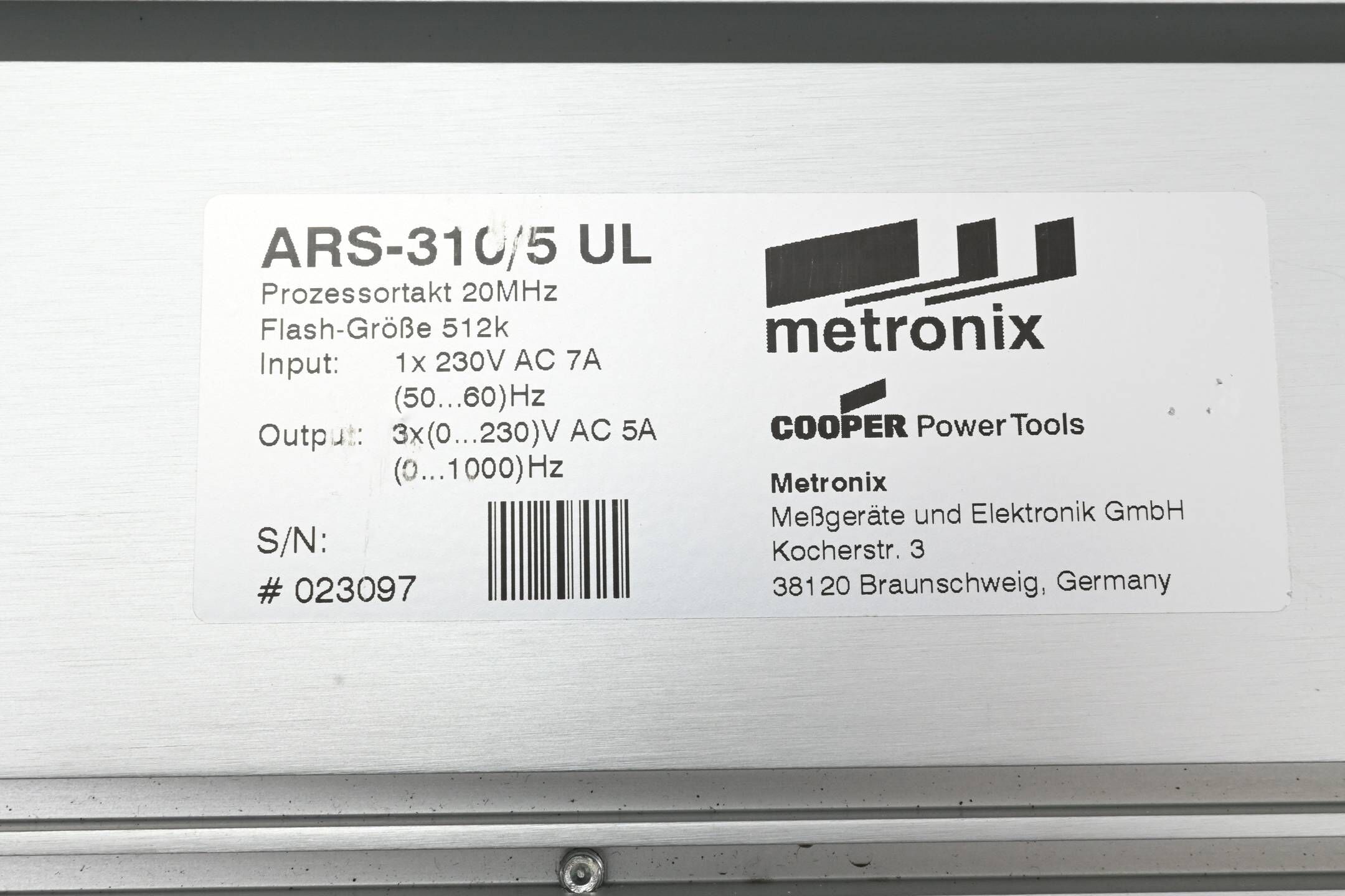 Metronix Servodrive Winkelgeber ARS-310/5 UL ( Software ARS_R.08E1.4 ) RDC16N