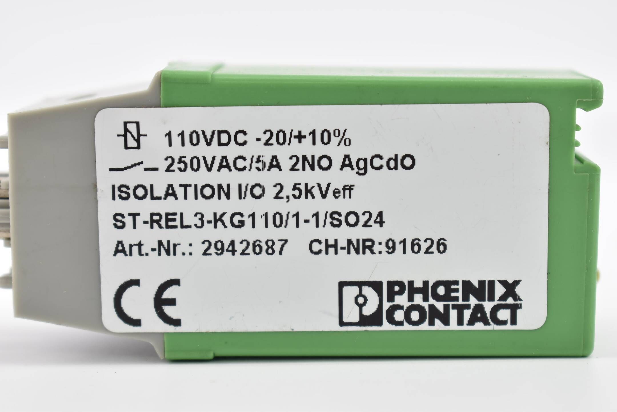 Phoenix Contact Relaisstecker 110VDC 250VAC ST-REL3-KG110/1-1/SO24 ( 2942687 )