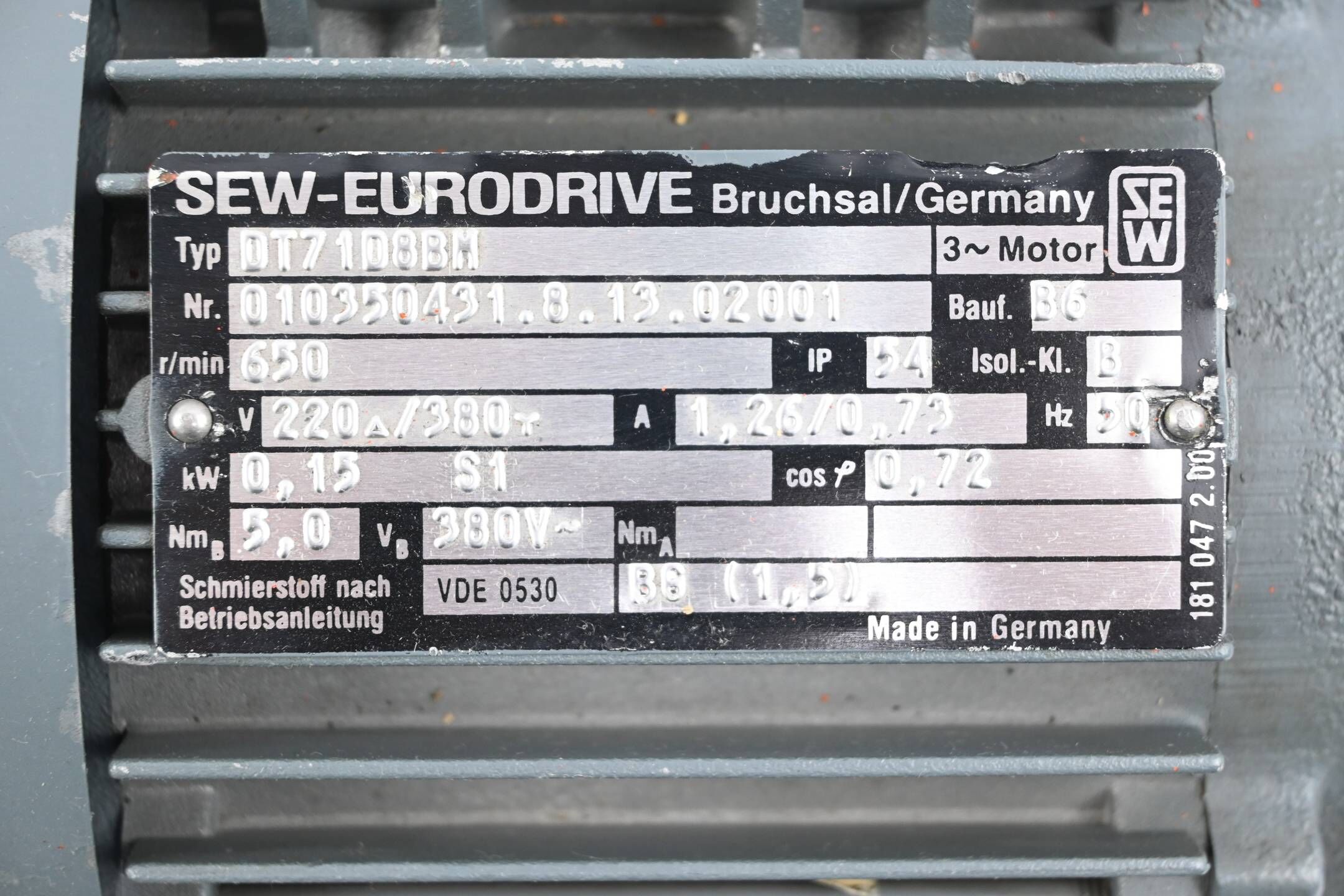 SEW Eurodrive 3~ Motor DT71D8BM ( DT71 D8BM )
