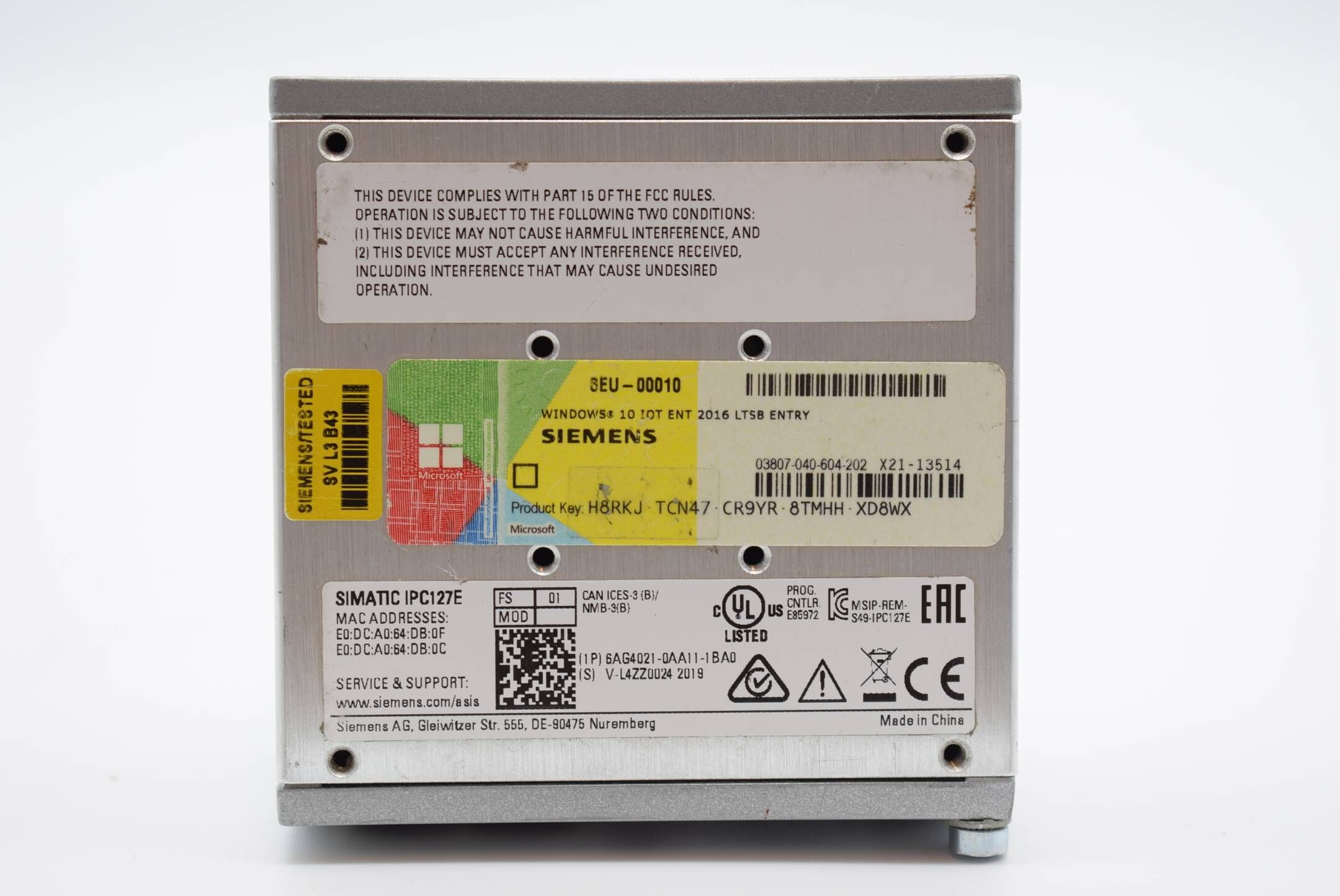 Siemens simatic IPC127E 6AG4 021-0AA11-1BA0 ( 6AG4021-0AA11-1BA0 ) E1