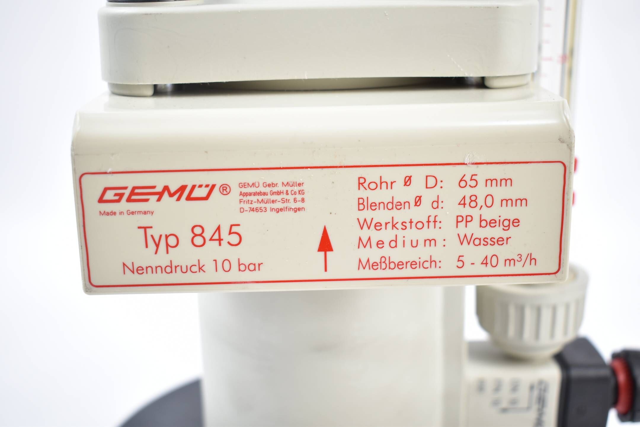 GEMÜ 845 Schwebekörper / Teilstrom - Durchflussmesser ( 845R65D ) 