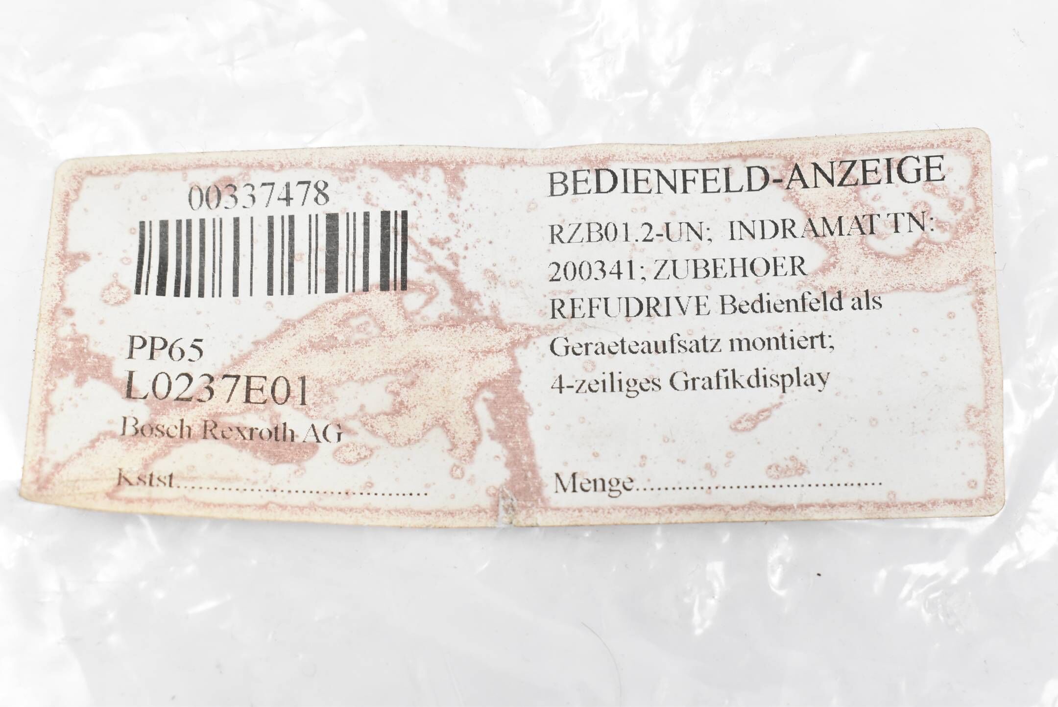 Indramat Operator Panel Display RZB01.2-UN ( 200341 )