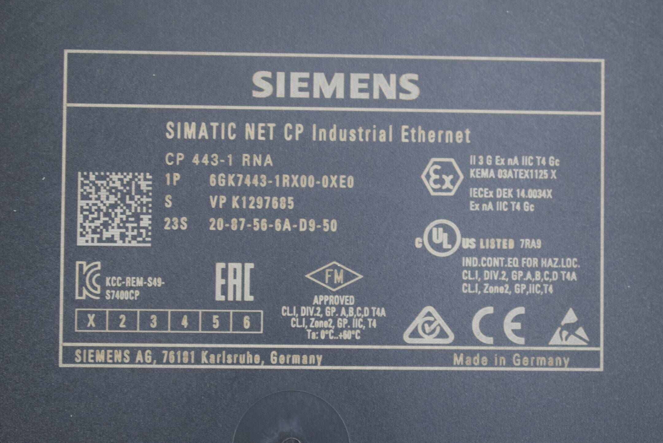 Siemens simatic NET CP 443-1 RNA 6GK7443-1RX00-0XE0 ( 6GK7 443-1RX00-0XE0 )
