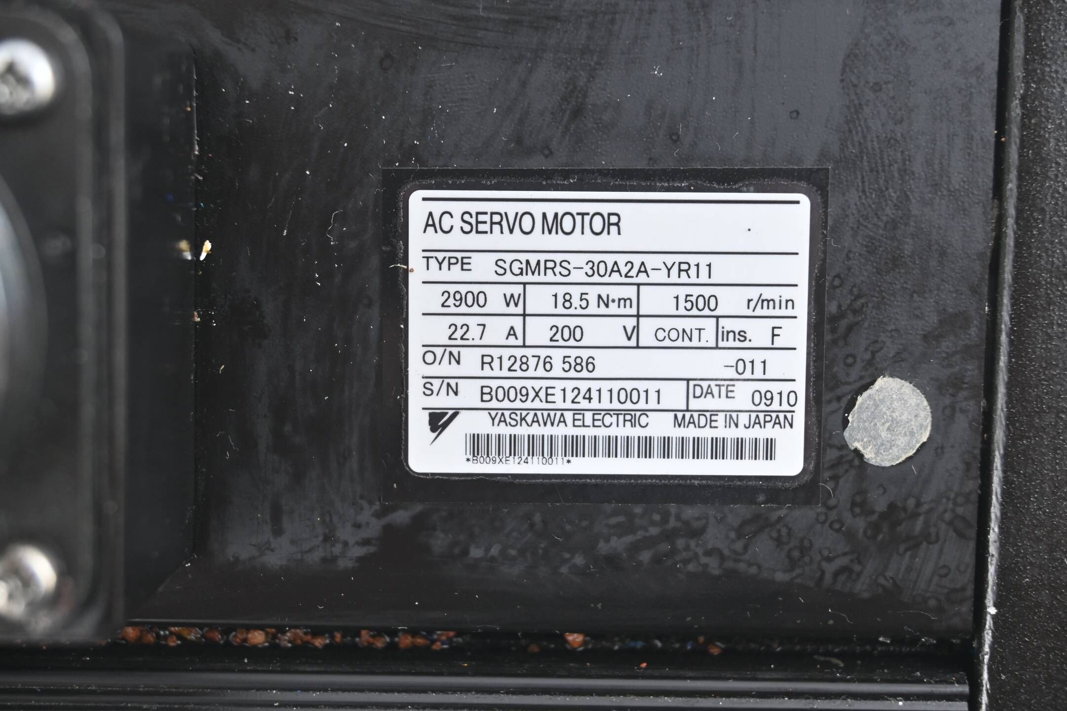 Yaskawa AC Servo Motor SGMRS-30A2A-YR11 ( 2900W 200V 22,7A 1500/min )