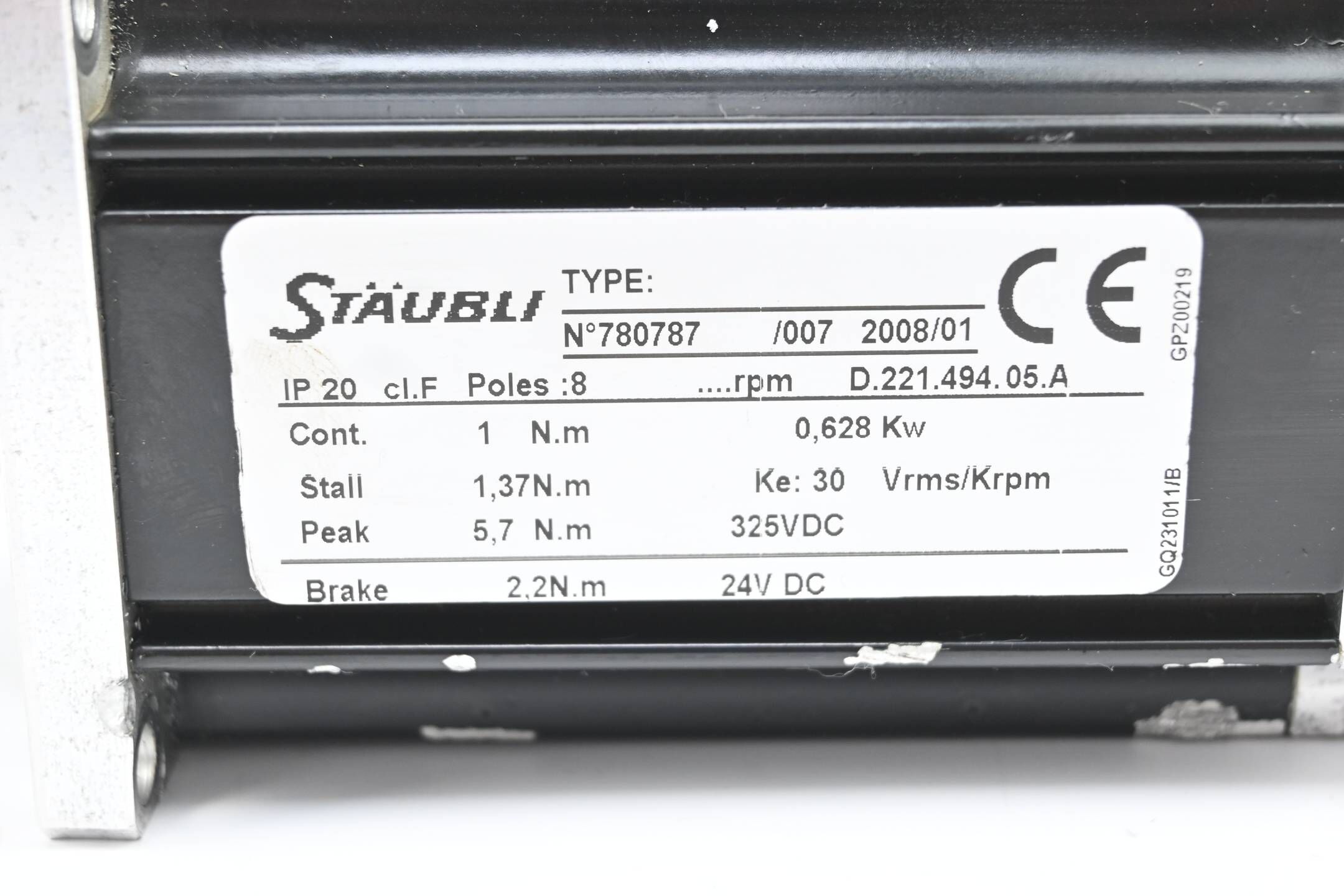 Stäubli Servomotor N°780787 ( D.221.494.05.A ) inkl. Heidenhain 524536-04 