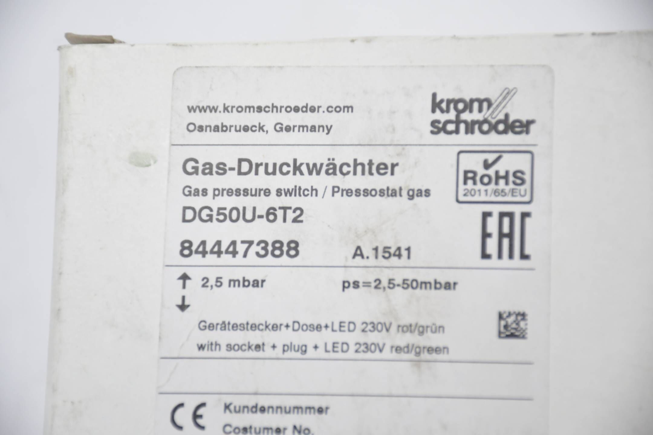 Kromschröder Gas-Druckwächter DG50U-6T2 ( 84447388 )