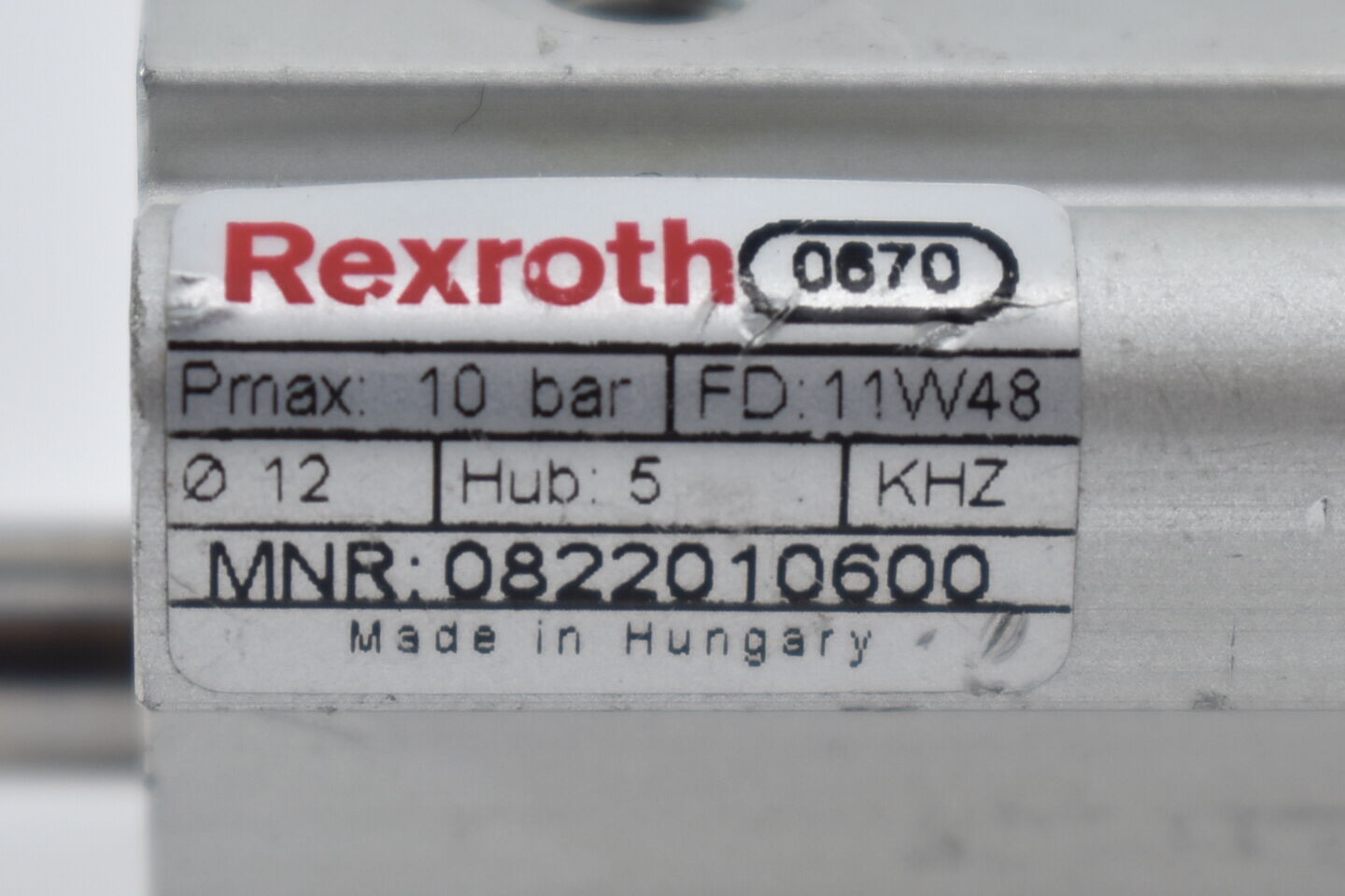 Rexroth Kurzhubzylinder 0822 010 600 ( 0822010600 ) 10 bar