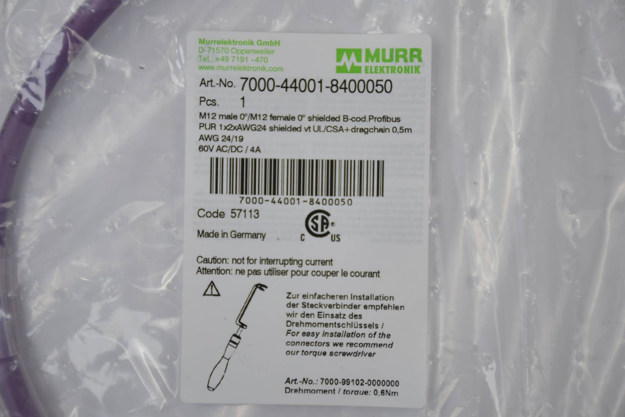 Murr Electronic Verbindungskabel 7000-44001-8400050