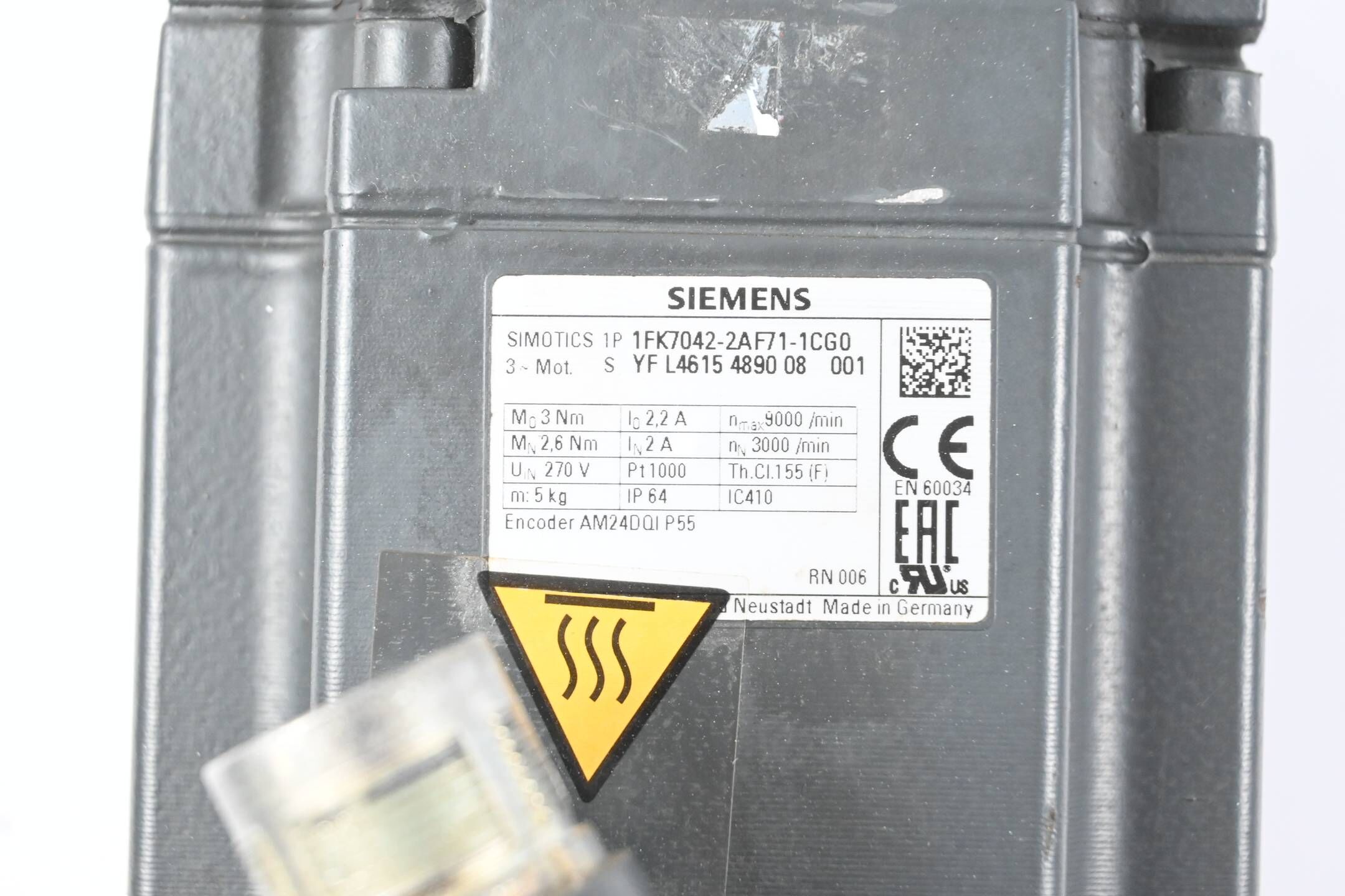 Siemens Simotics S Synchronmotor 1FK7042-2AF71-1CG0 ( 1FK7 042-2AF71-1CG0 )