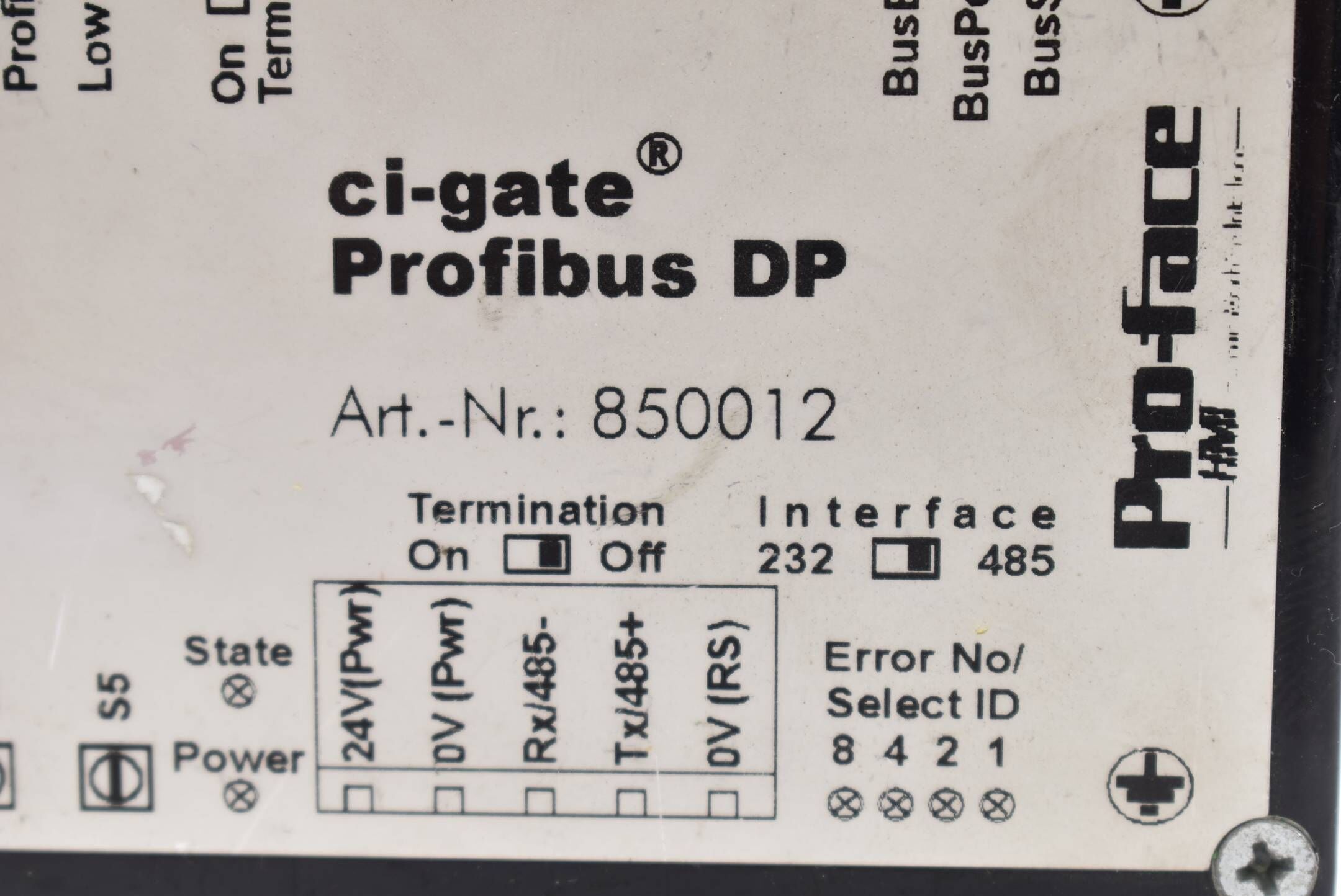 Pro-Face ci-gate Profibus 24 V DP 850012