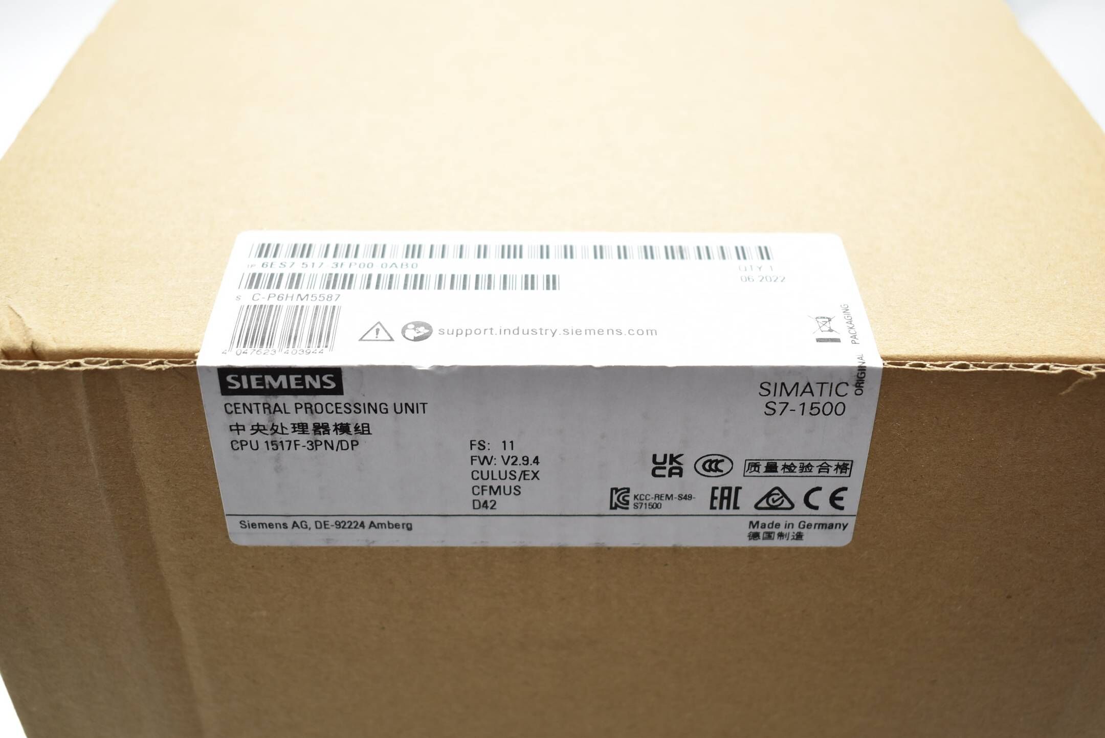 Siemens S7-1500 CPU 1517F-3 PN/DP 6ES7 517-3FP00-0AB0 6ES7517-3FP00-0AB0 E11