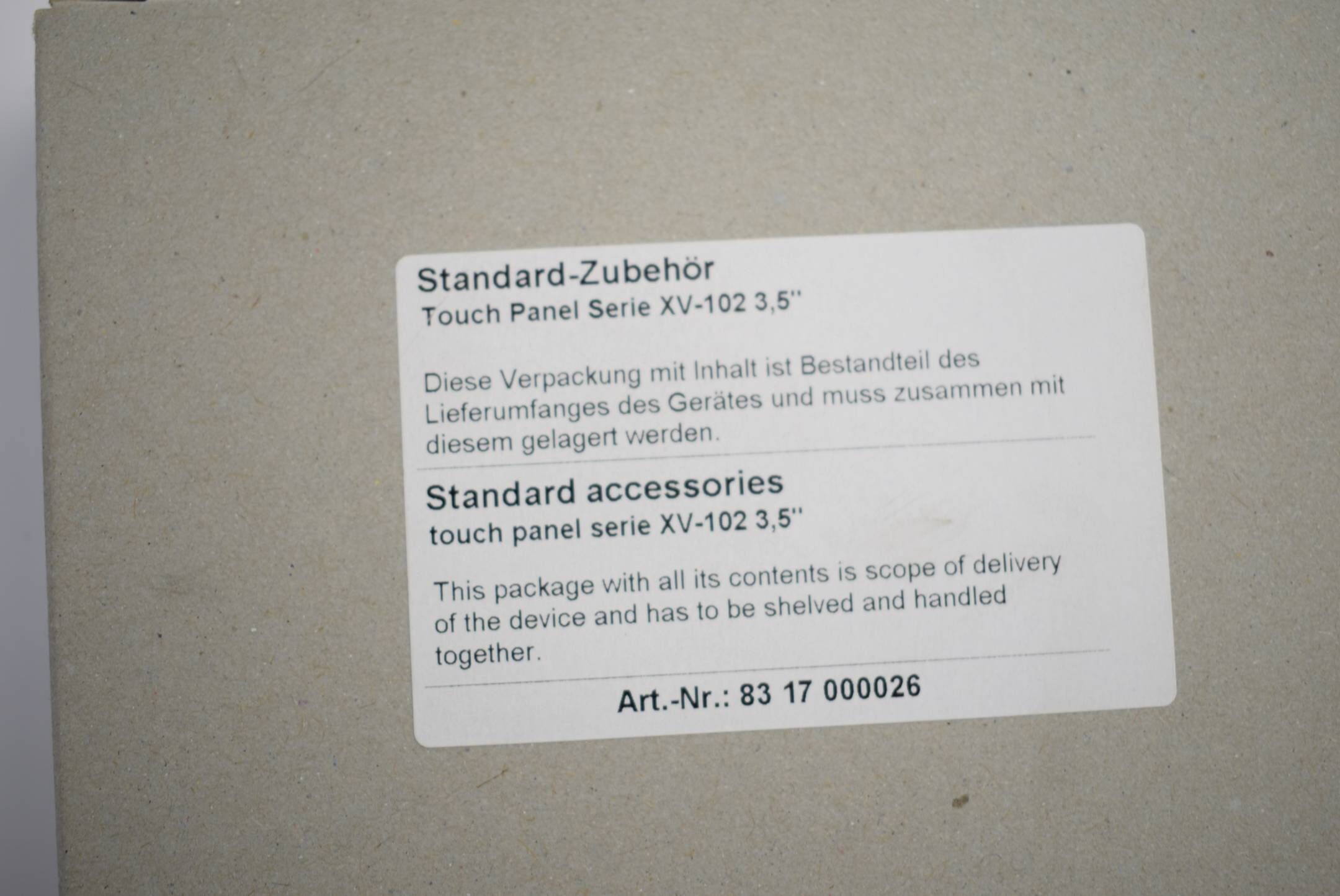 Micro Innovation Touch Panel XV-102-B0-35TQR-10