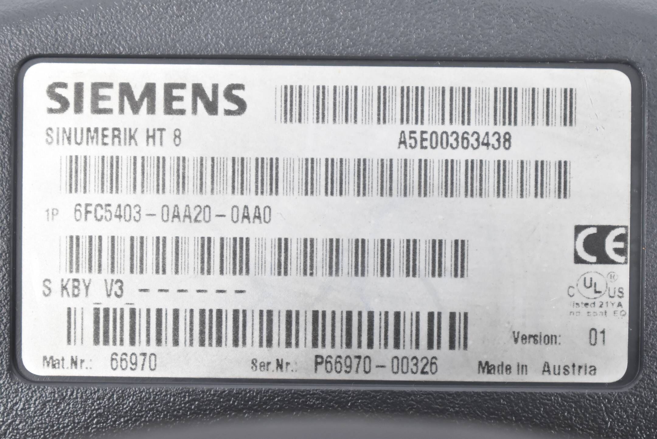 Siemens Sinumerik Terminal HT8 6FC5403-0AA20-0AA0 ( 6FC5 403-0AA20-0AA0 ) E01