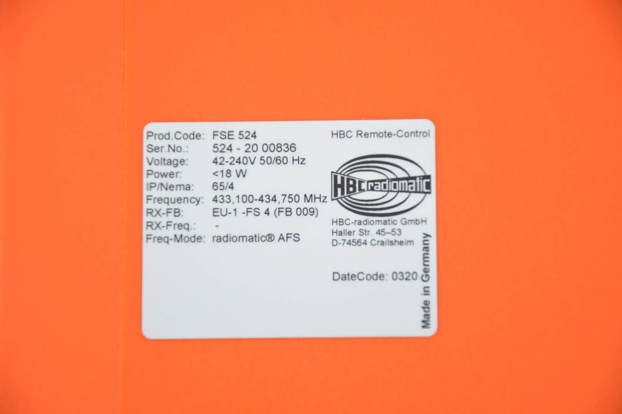 HBC Radiomatic Kran Funksender & Empfänger Spectrum 1 FSE 524-2000835