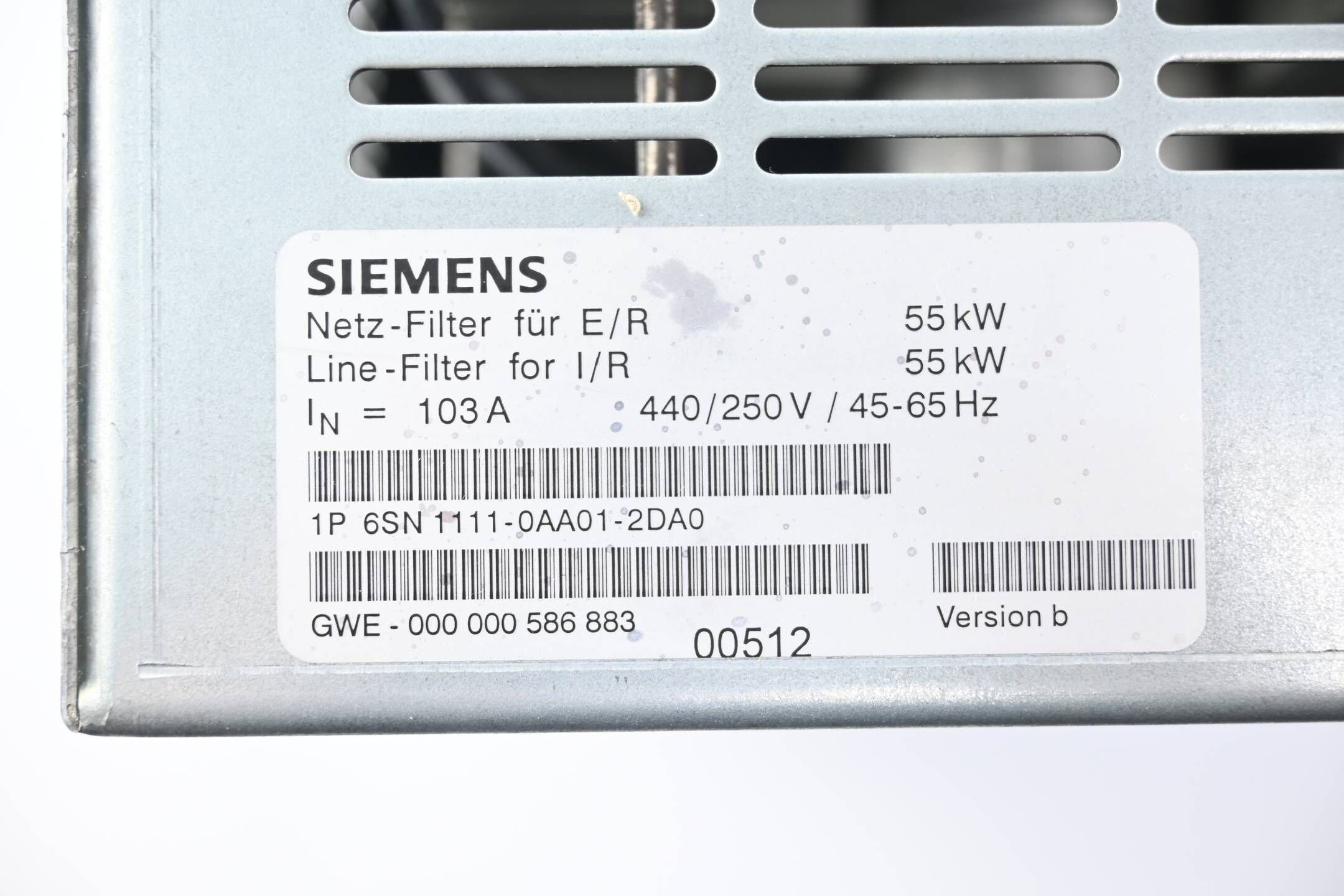Siemens Simodrive 611 Netzfilter 6SN1111-0AA01-2DA0 ( 6SN1 111-0AA01-2DA0 )
