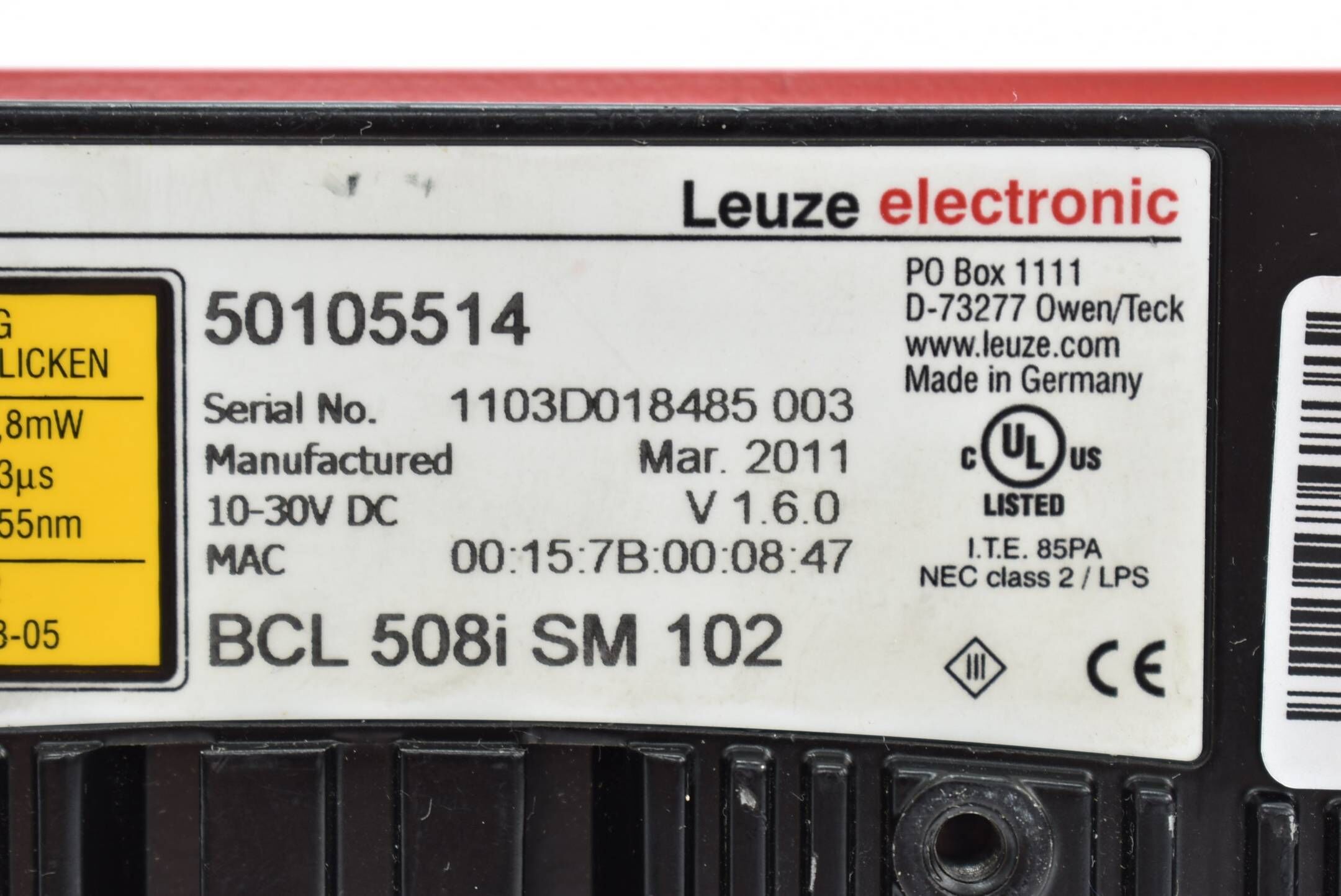Leuze electronic stationärer Barcodeleser BCL 508i SM 102 ( 50105514 )