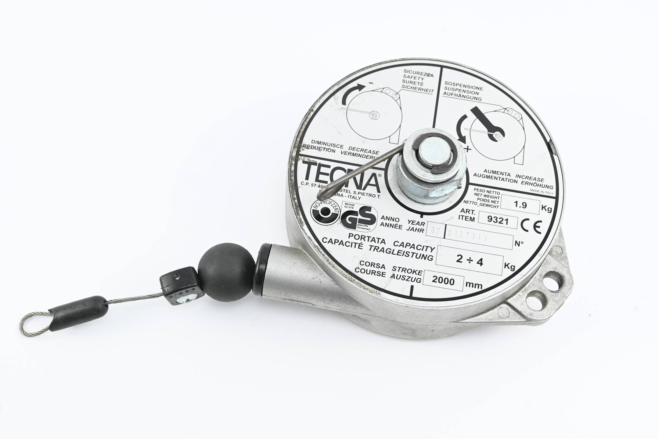 Tecna Federzug 9321 Tragleistung: 2-4kg Seilauszug: 2000mm