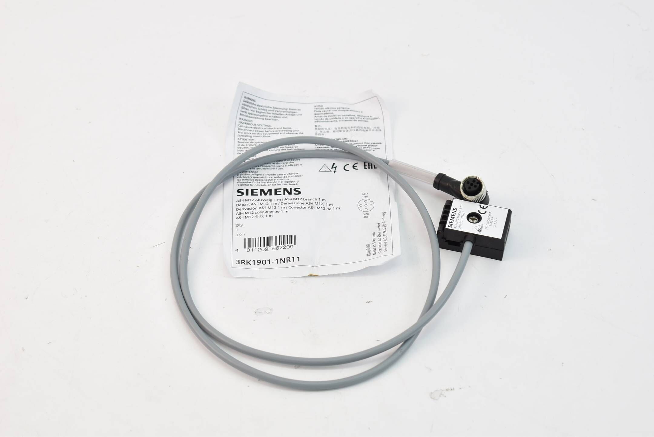 Siemens AS-Interface M12 1 Meter 3RK1901-1NR11 ( 3RK1 901-1NR11 )
