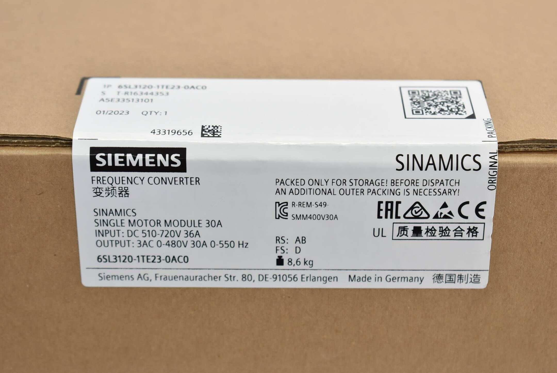 Siemens sinamics S120 6SL3 120-1TE23-0AC0 ( 6SL3120-1TE23-0AC0 ) AB