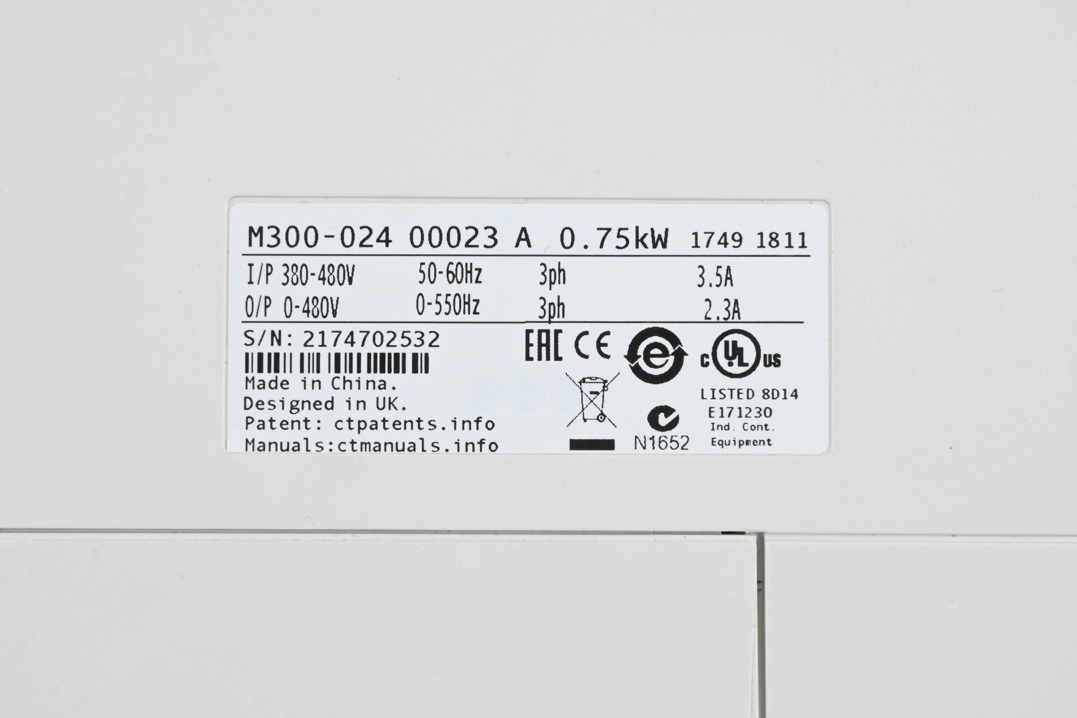 Nidec / Control Techniques Unidrive M M300-024 00023 A101 00 AB100