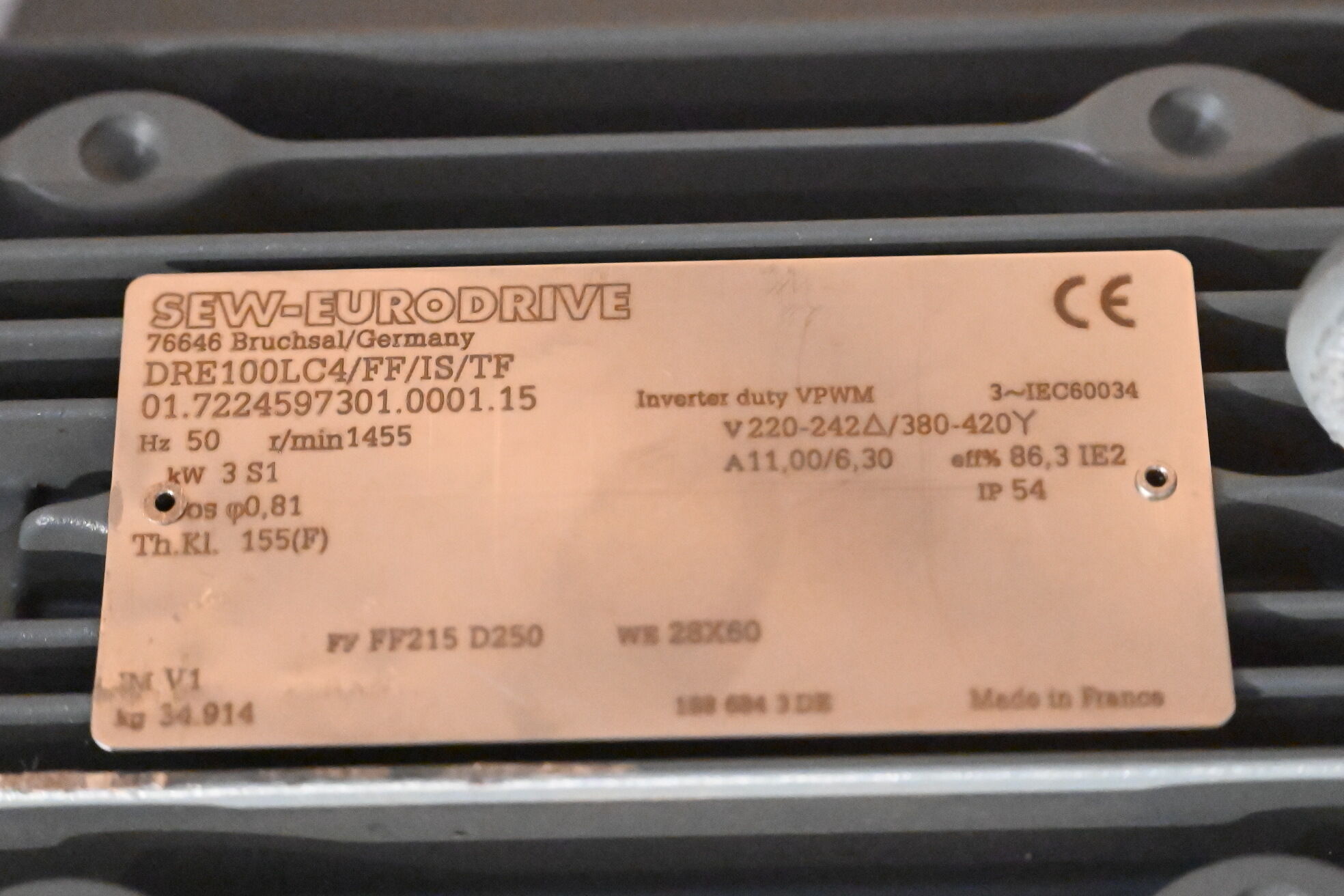 KSB Pumpe ETACHROM BC 050-250/304 C10 inkl. SEW DRE100LC4/FF/IS/TF