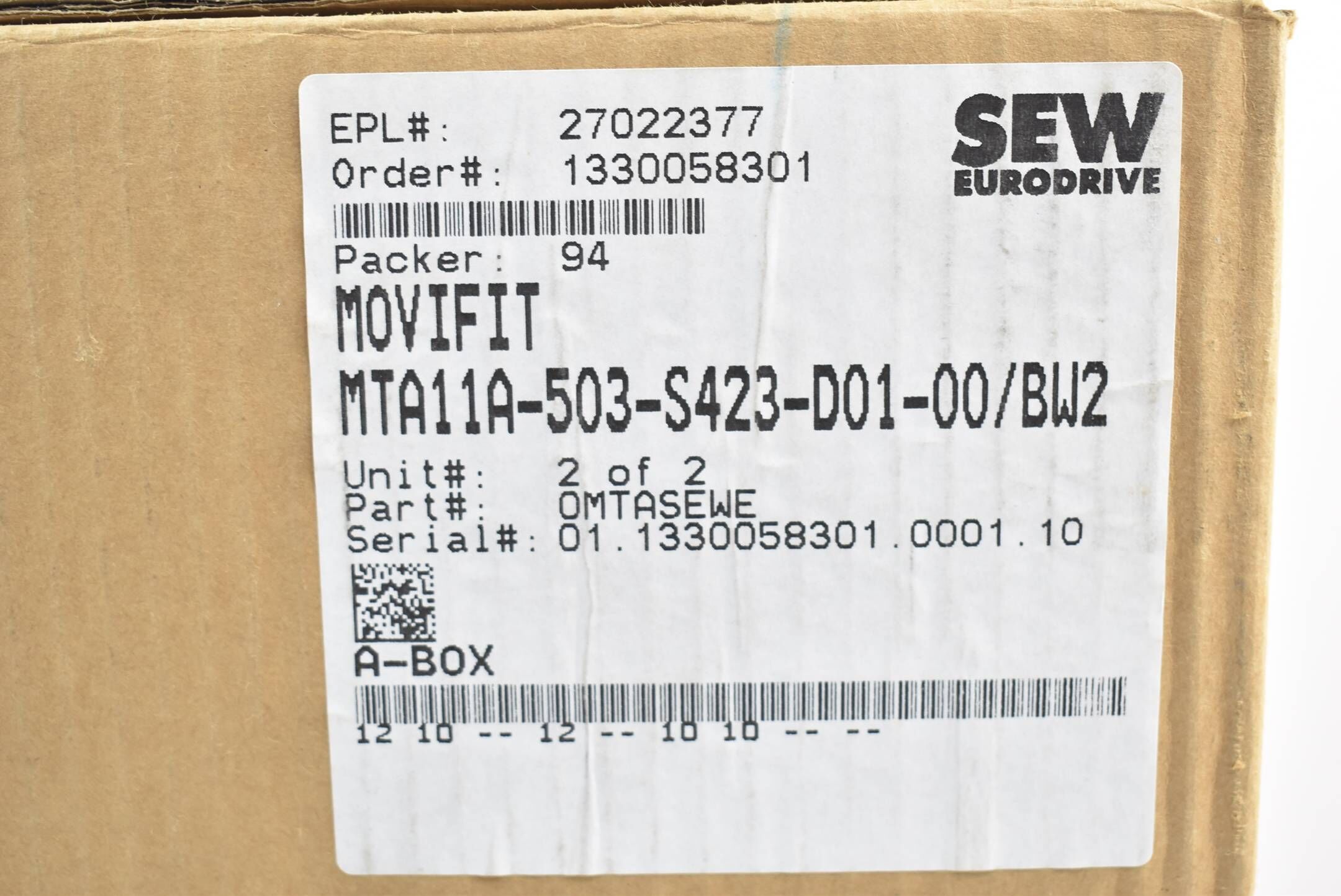 SEW Eurodrive Movifit Anschlussbox MTA11A-503-S423-D01-00/BW2