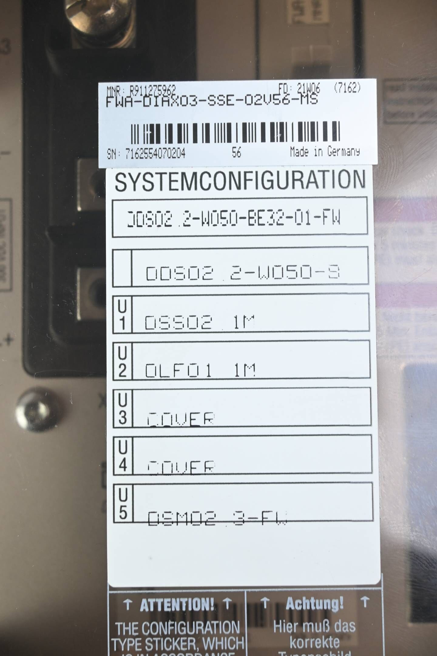 Indramat Digital AC Servo Controller DDS02.2-W050-BE32-01-FW ( R911267998 )