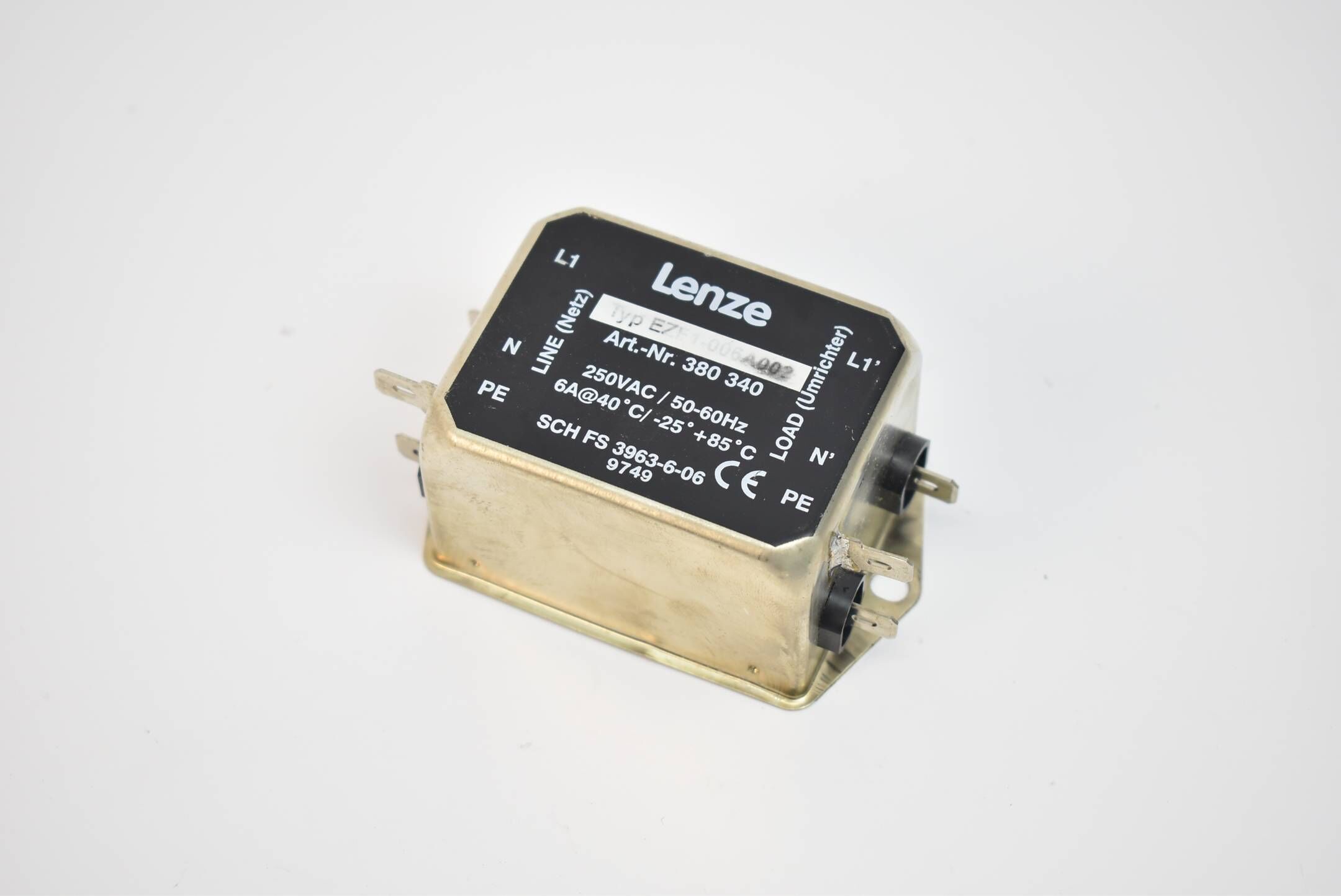 Lenze Endstörfilter EZF1-006A002 ( 250VAC 50-60Hz ) 380340