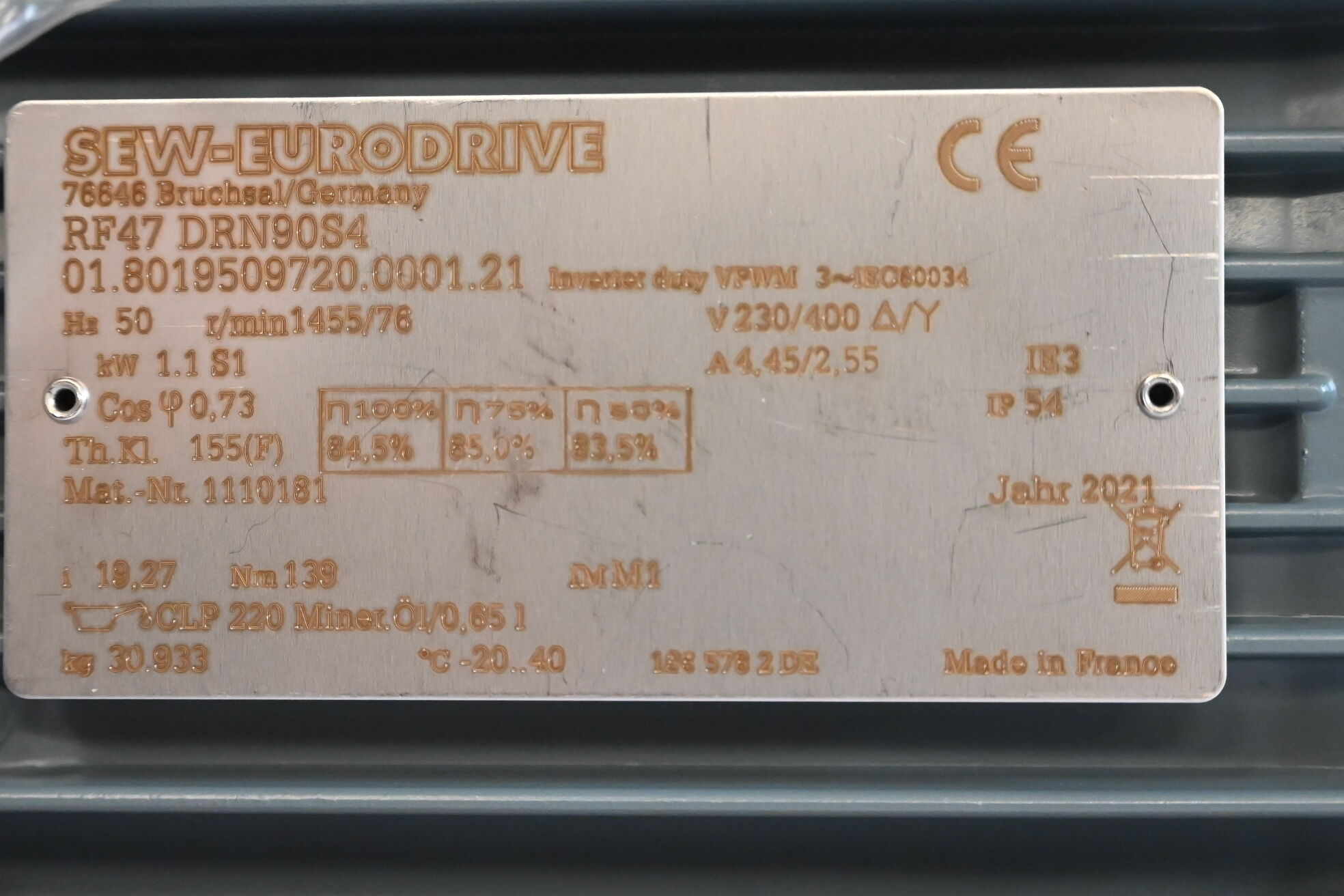 SEW-Eurodrive Getriebemotor RF47 DRN90S4 ( RF47DRN90S4 )