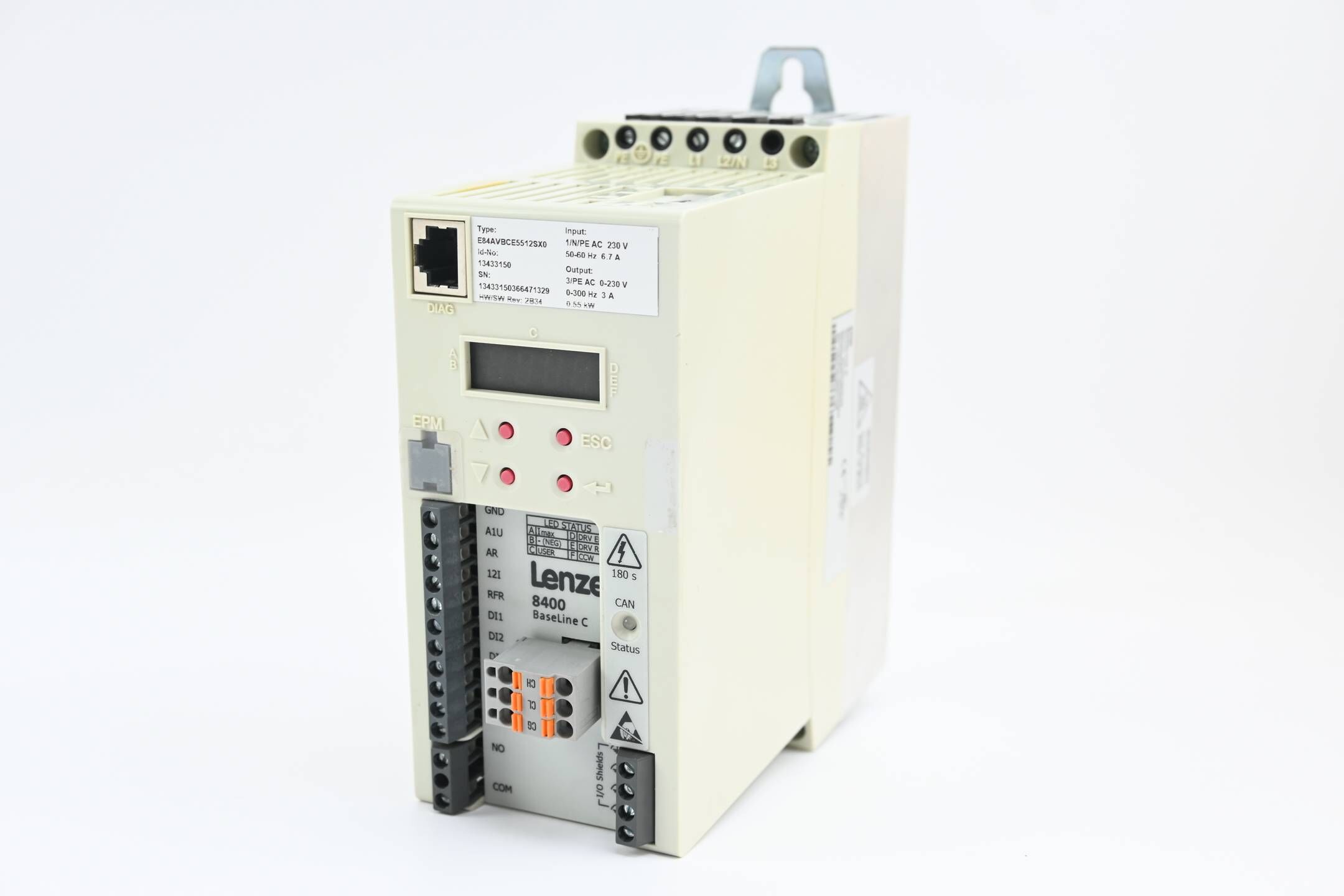 Lenze 8400 BaseLine C E84AVBCE5512SX0 ( EDK84VBCE402 ) E84AVBCE5512SX0XX2B34