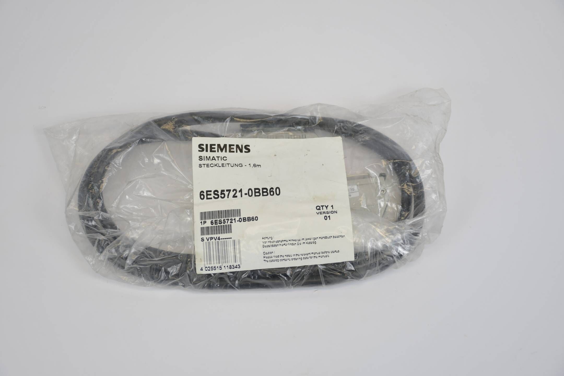Siemens Simatic S5 Steckleitung 1,6m  6ES5721-0BB60 ( 6ES5 721-0BB60 )